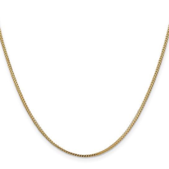14KT Yellow Gold 30 inch 1mm Franco with Lobster Clasp Chain