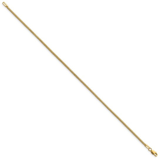14kt Yellow Gold  7 inch 1.3mm Franco with Lobster Clasp Bracelet