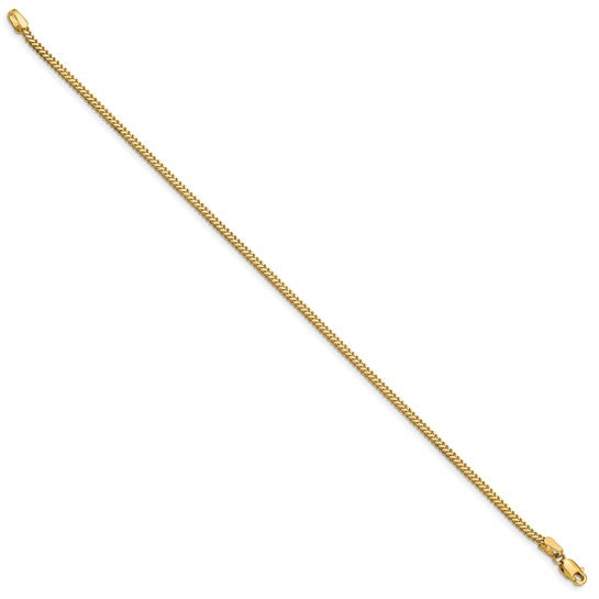 14KT Yellow Gold 7 inch 1.4mm Franco with Lobster Clasp Bracelet