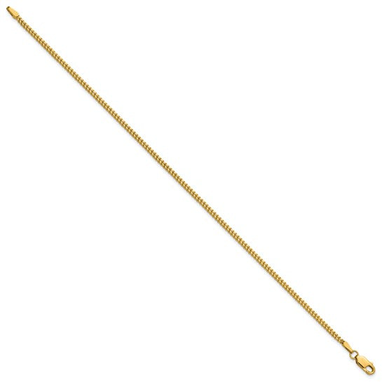 14KT Yellow Gold 8 inch 1.4mm Franco with Lobster Clasp Bracelet