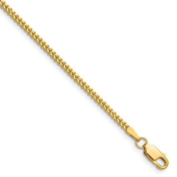 14kt Yellow Gold 24 inch 1.4mm Franco with Lobster Clasp Chain