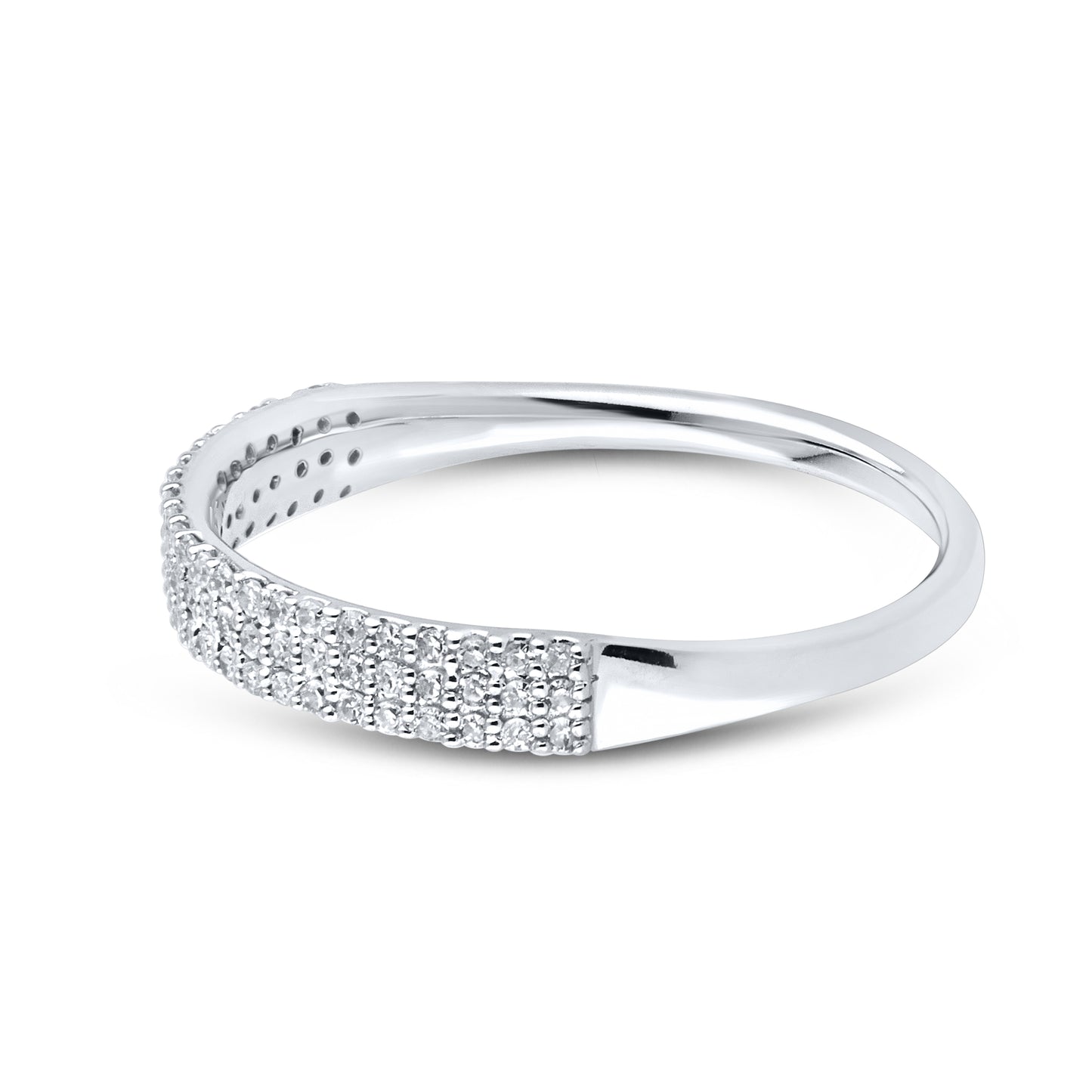 10KT White Gold 0.19 CTW Ladies Natural Diamond band