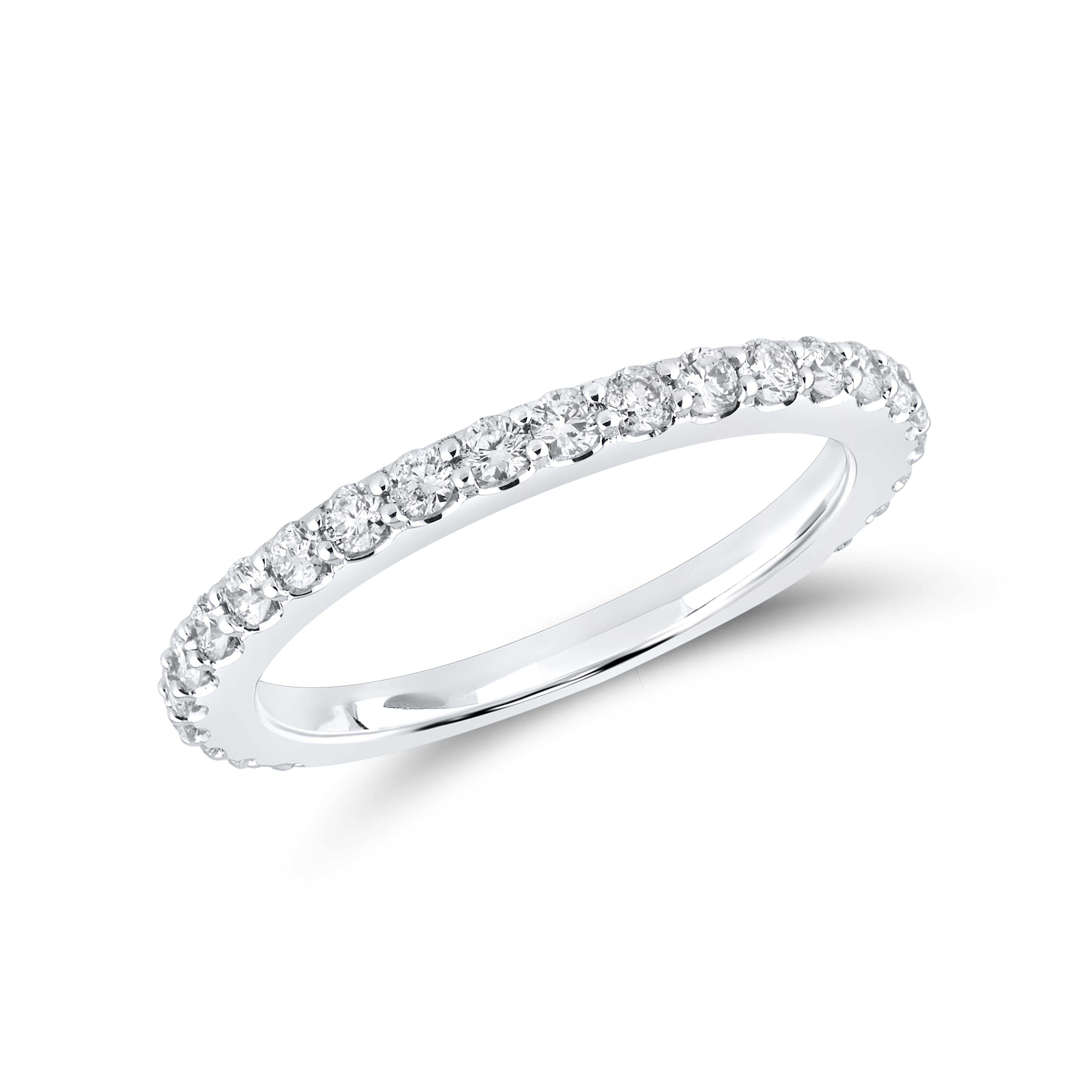 10KT White Gold 0.52 ctw Diamond Band