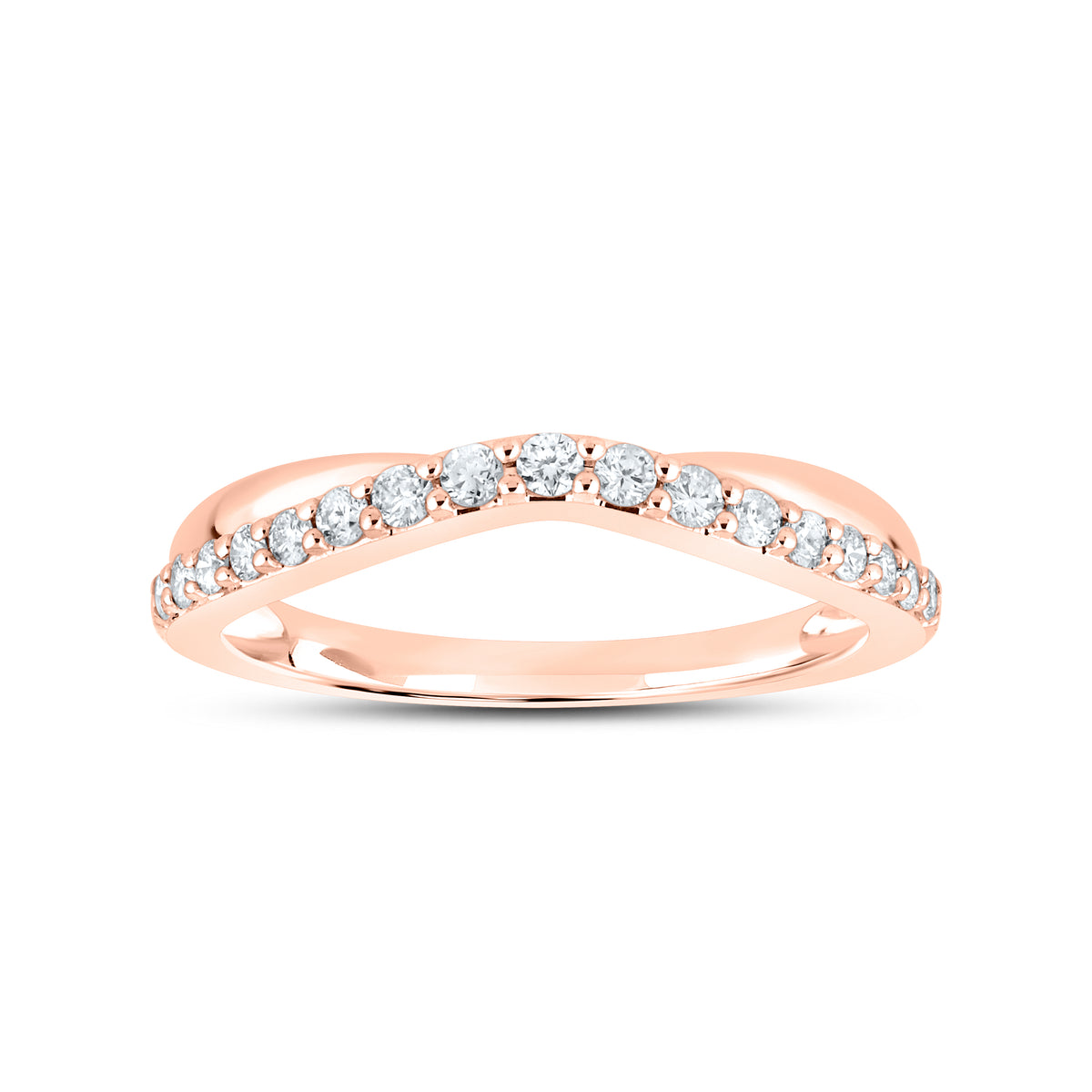 10kt Rose Gold 0.25 ctw Diamond Ladies band