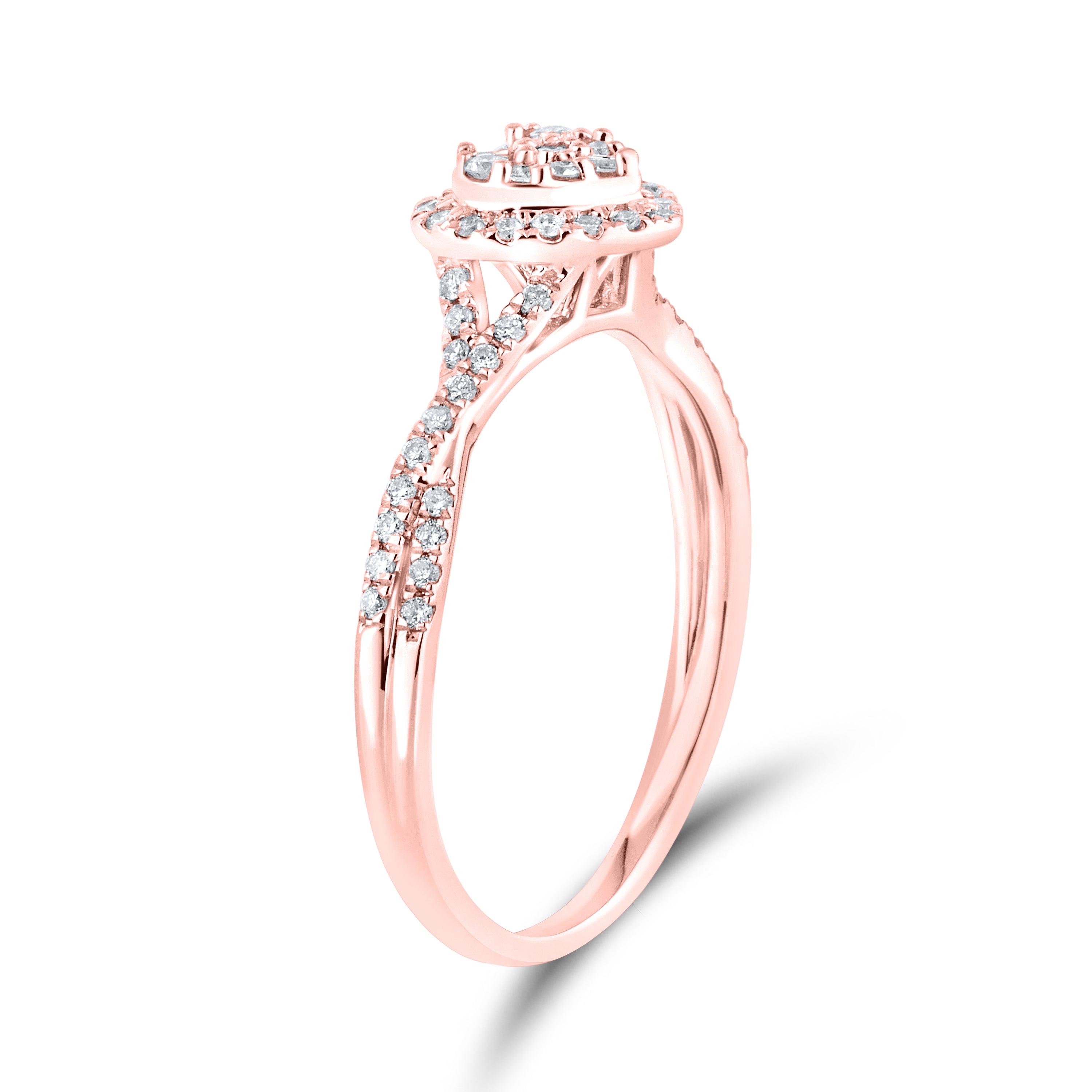 14kt Rose Gold 0.23 CTW  Diamond Heart ring