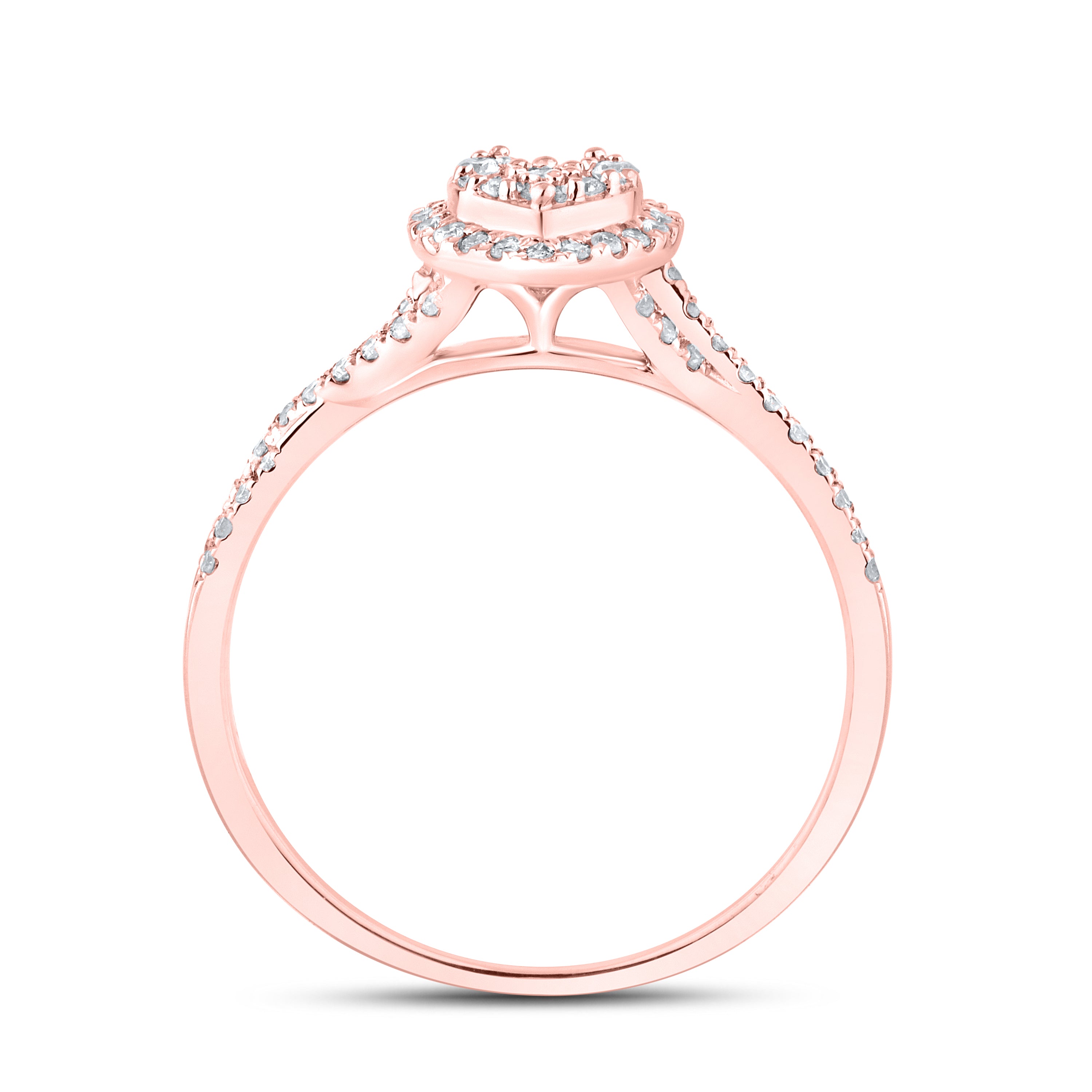 14kt Rose Gold 0.23 CTW  Diamond Heart ring