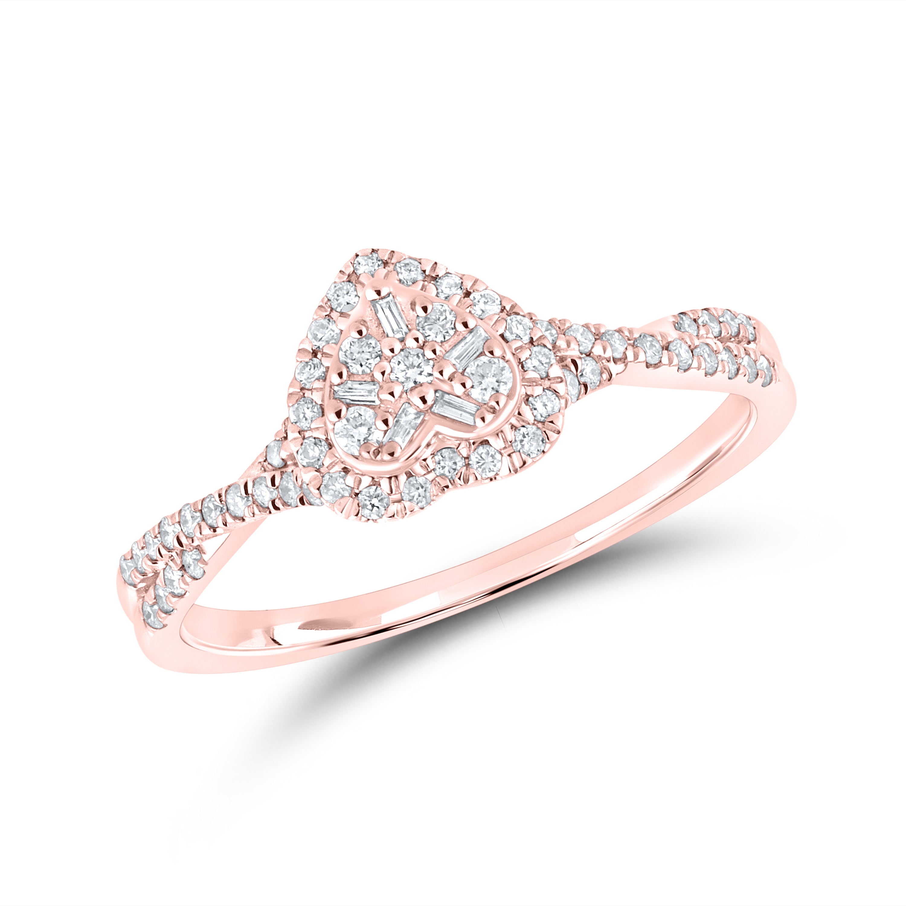 14kt Rose Gold 0.23 CTW  Diamond Heart ring
