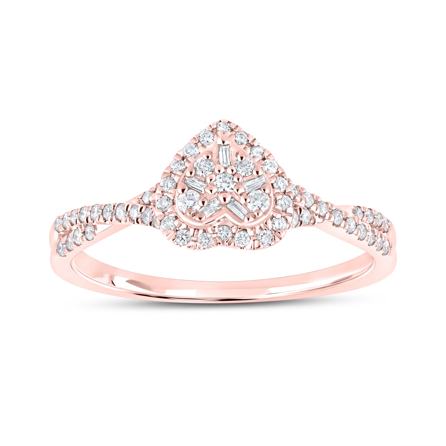 14kt Rose Gold 0.23 CTW  Diamond Heart ring