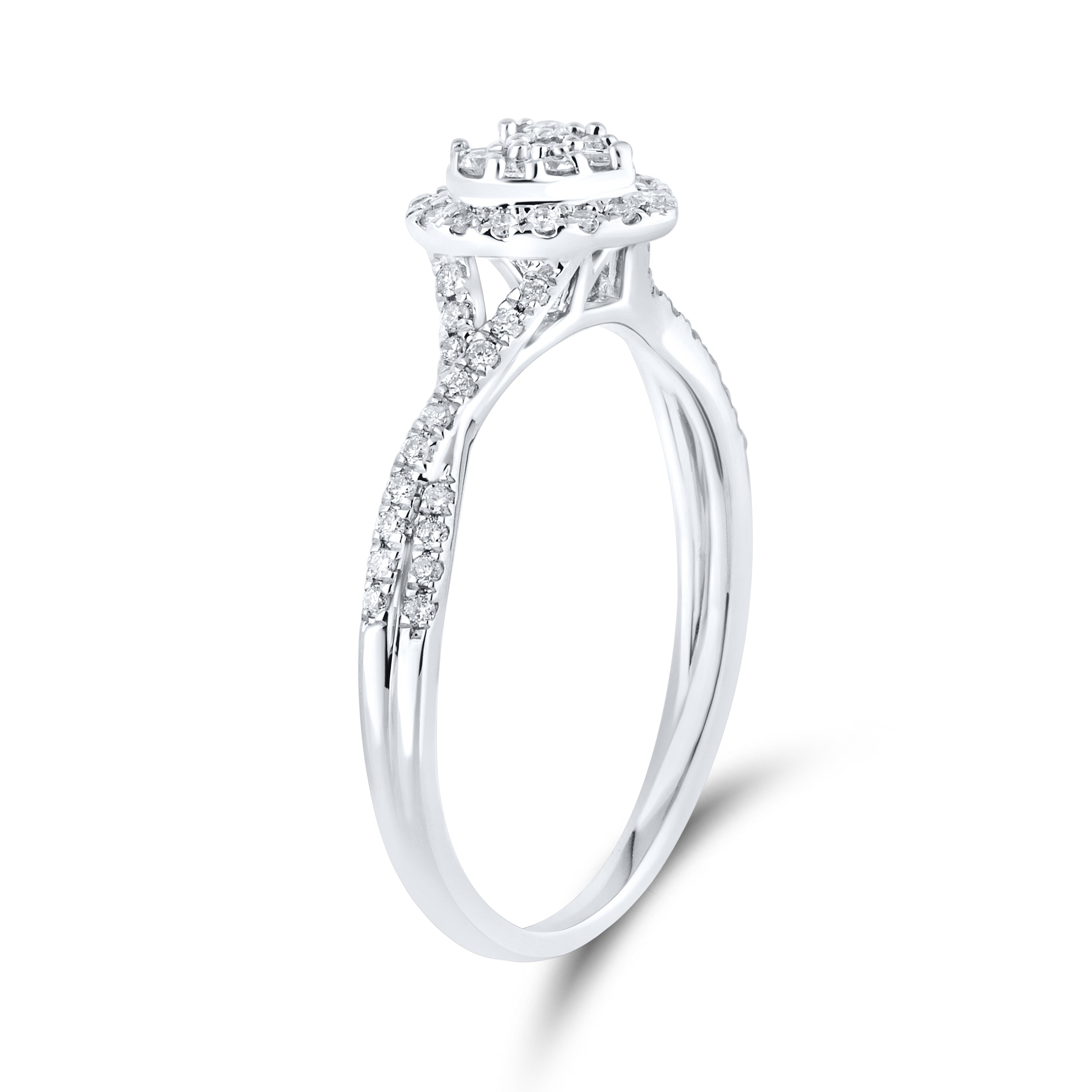 14kt White Gold 0.24 CTW  Diamond Heart ring