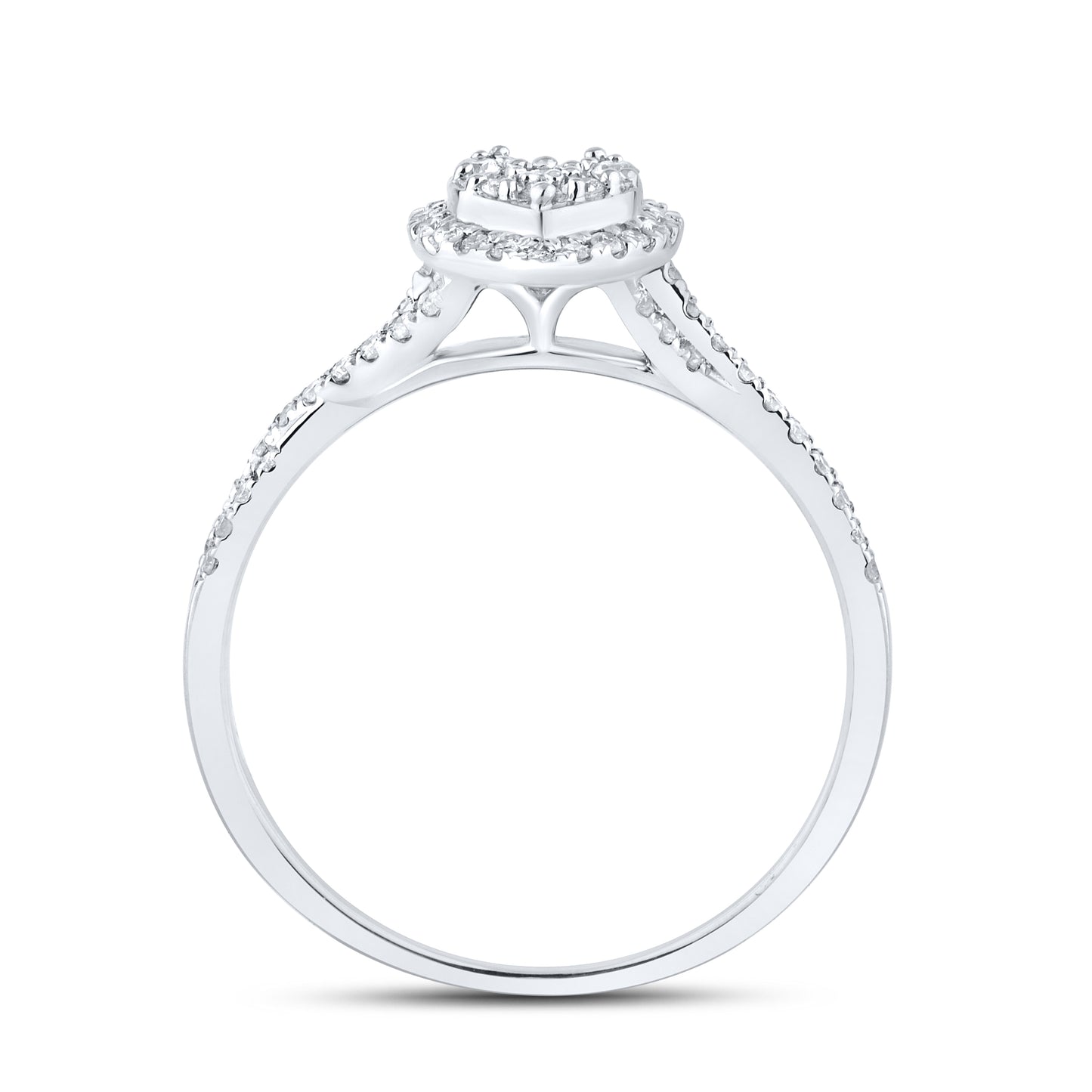 14kt White Gold 0.24 CTW  Diamond Heart ring