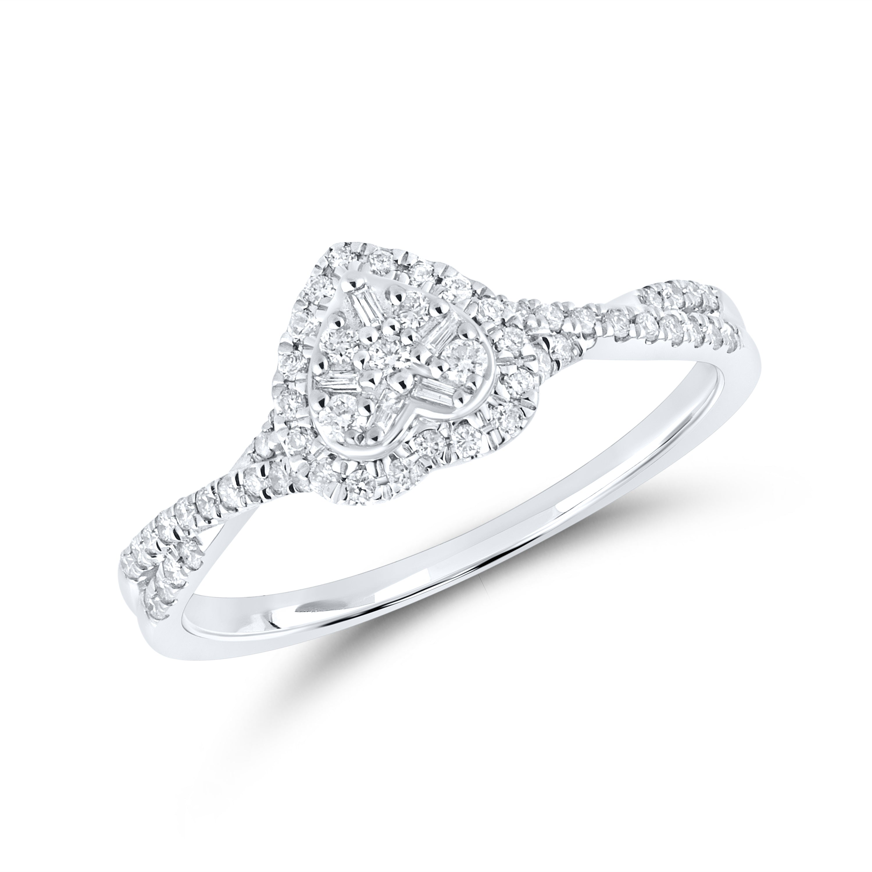 14kt White Gold 0.24 CTW  Diamond Heart ring