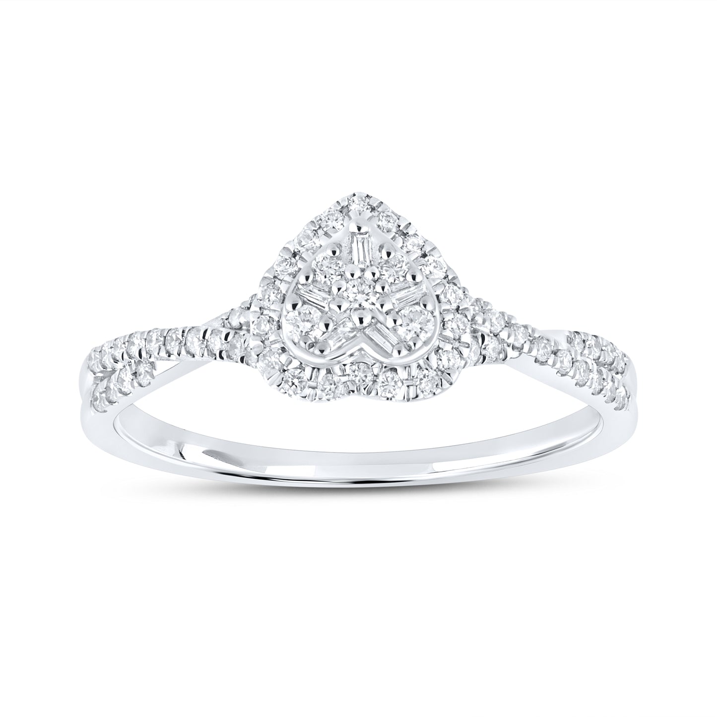 14kt White Gold 0.24 CTW  Diamond Heart ring