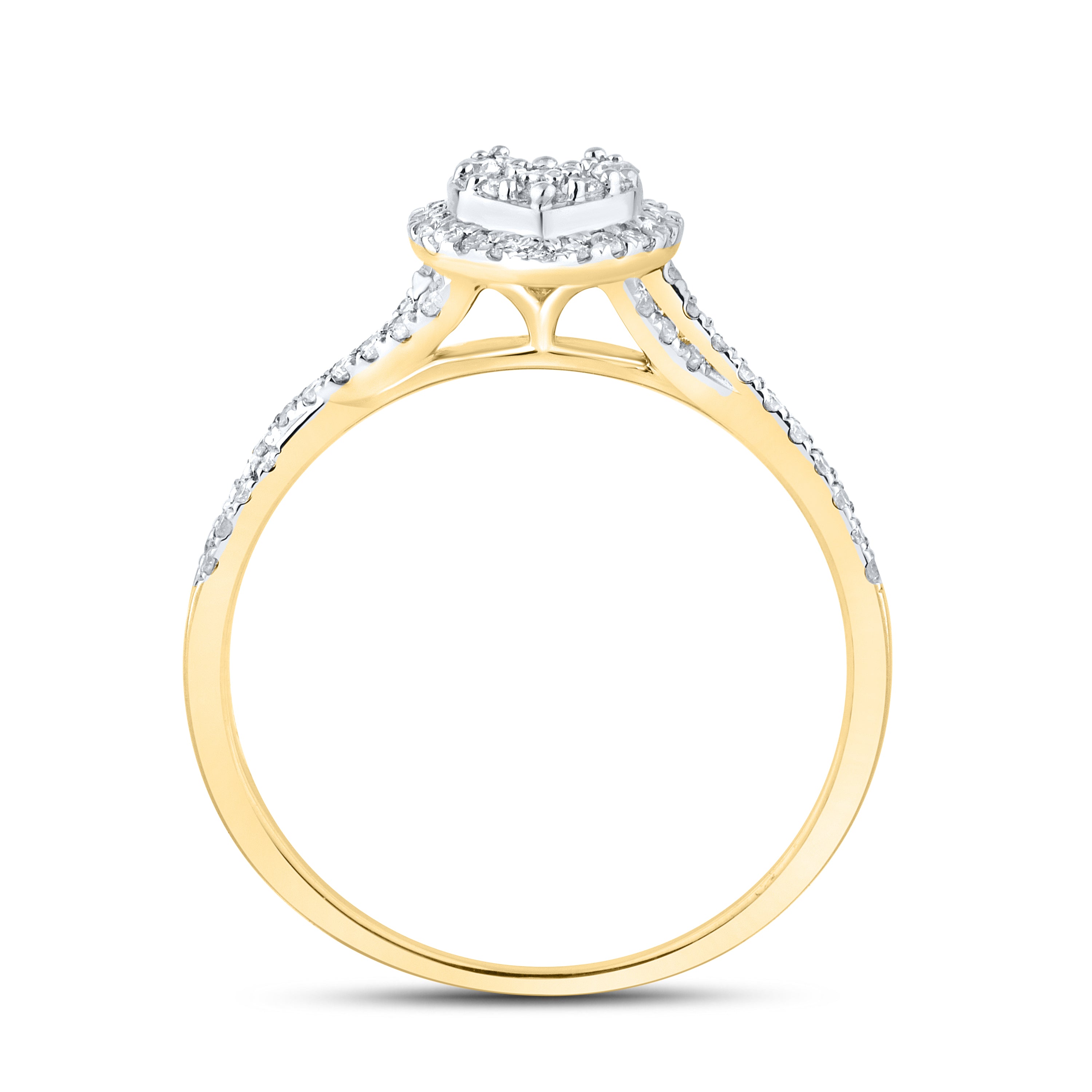 14kt Yellow Gold 0.24 CTW  Diamond Heart ring