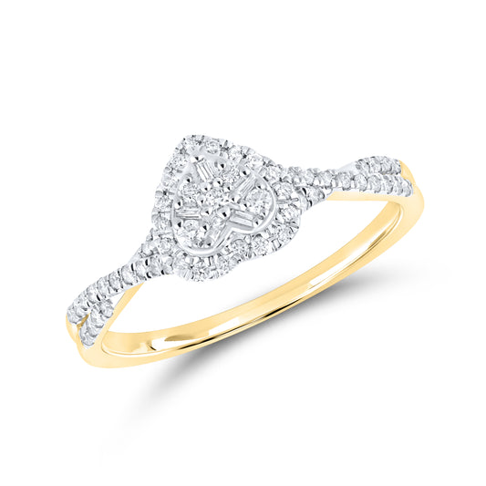 14kt Yellow Gold 0.24 CTW  Diamond Heart ring