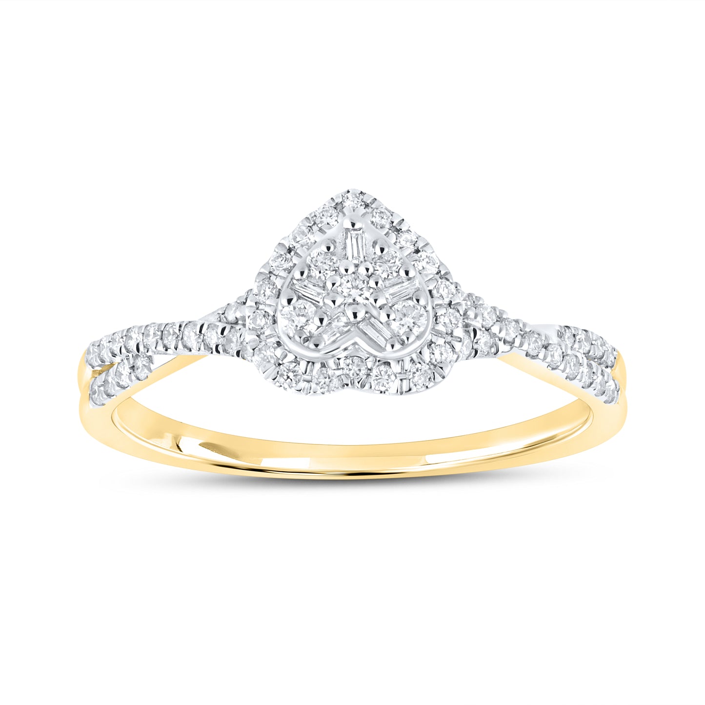 14kt Yellow Gold 0.24 CTW  Diamond Heart ring