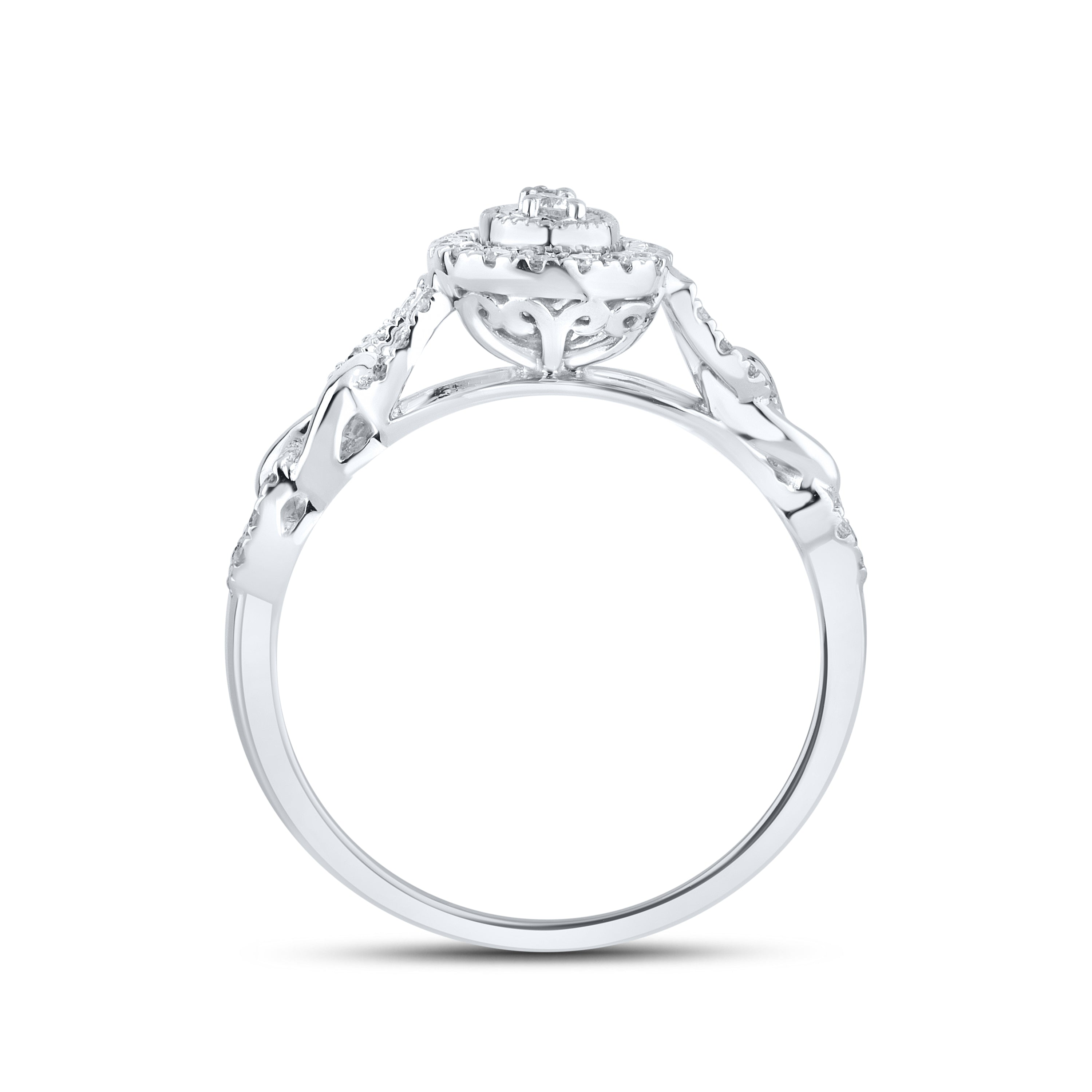 10kt White Gold 0.25 CTW Natural Diamond Promise Ring