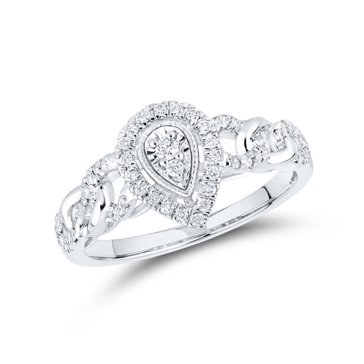 10kt White Gold 0.25 CTW Natural Diamond Promise Ring