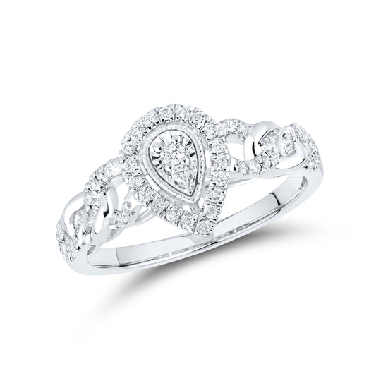 10kt White Gold 0.25 CTW Natural Diamond Promise Ring