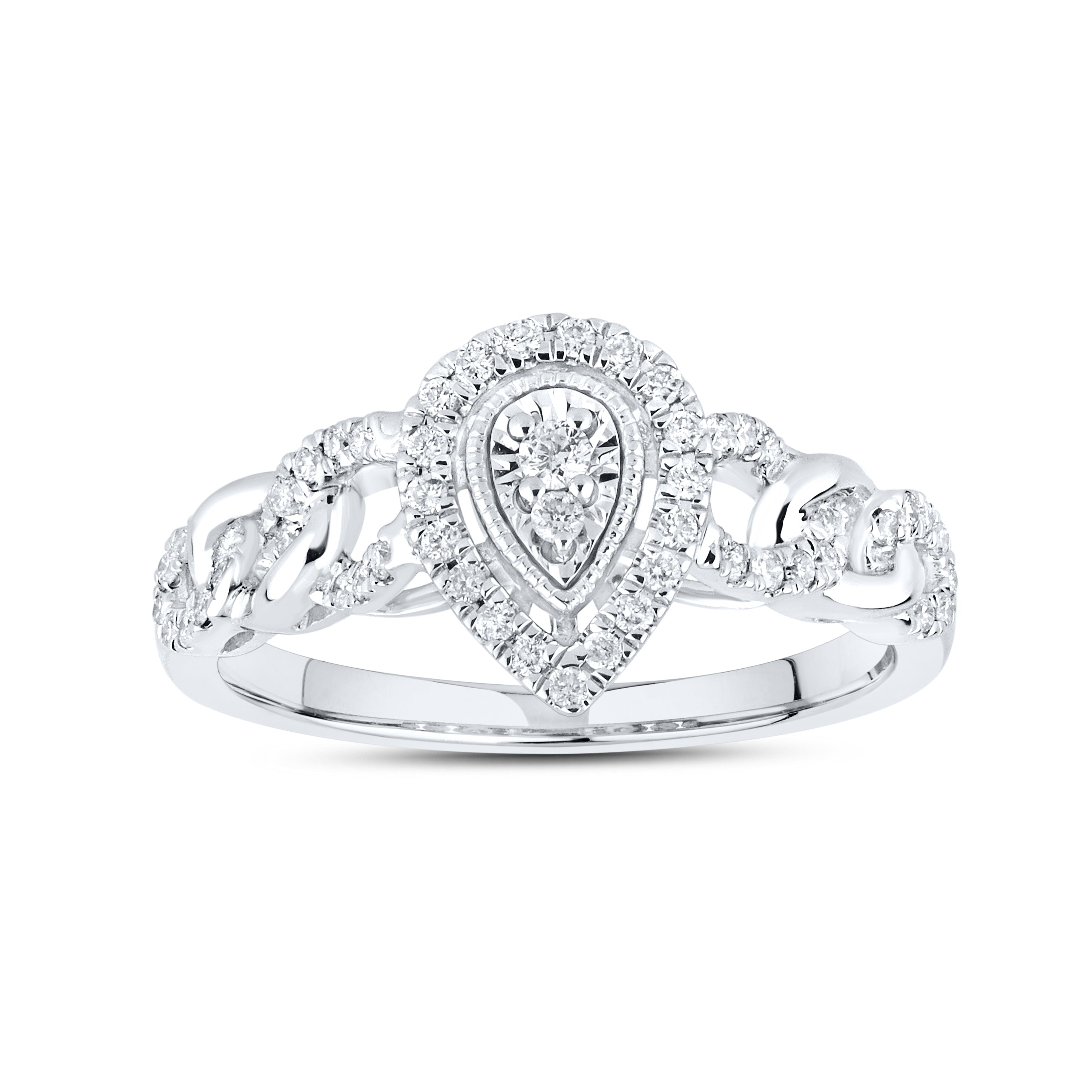 10kt White Gold 0.25 CTW Natural Diamond Promise Ring