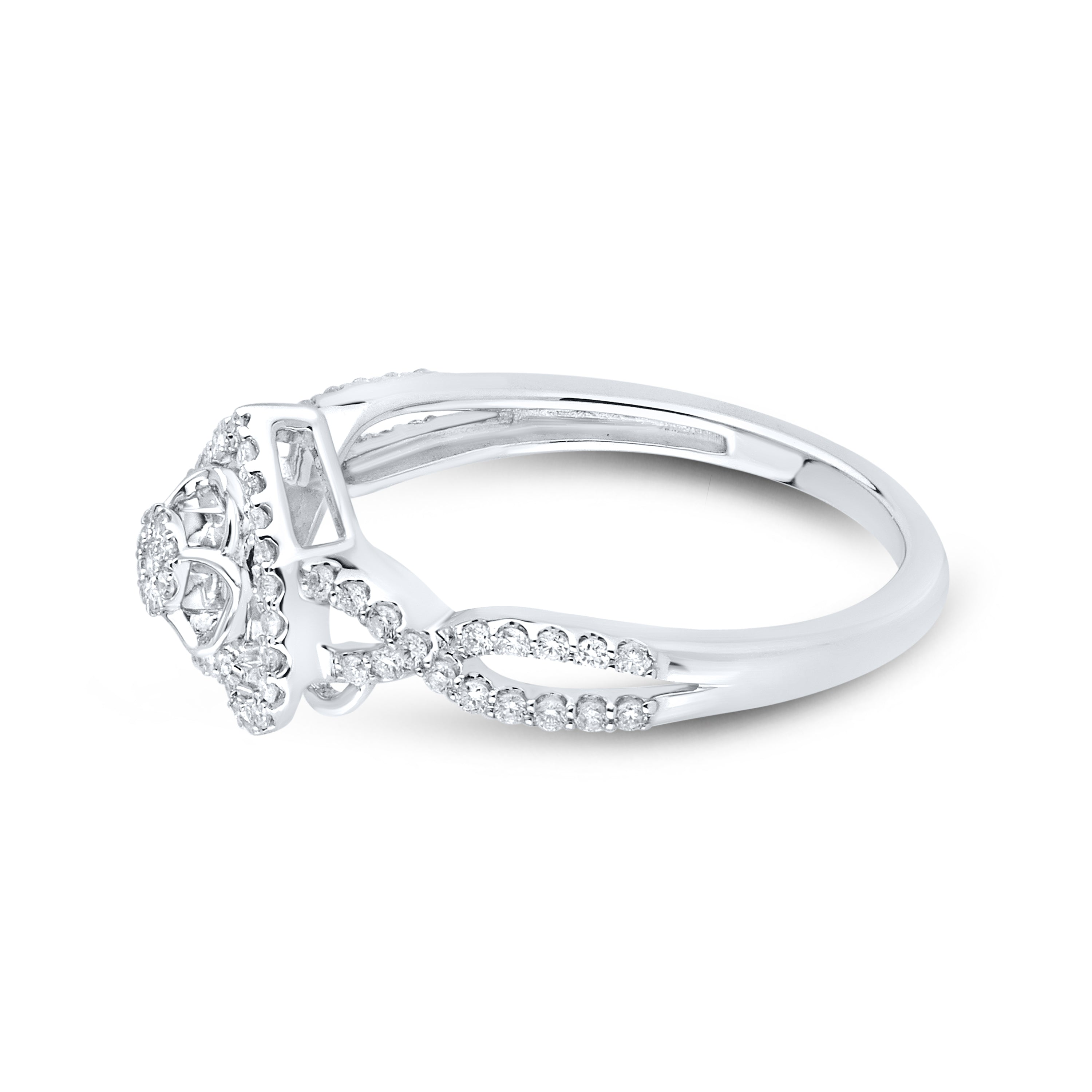 10kt White gold 0.24 CTW Heart Diamond ring