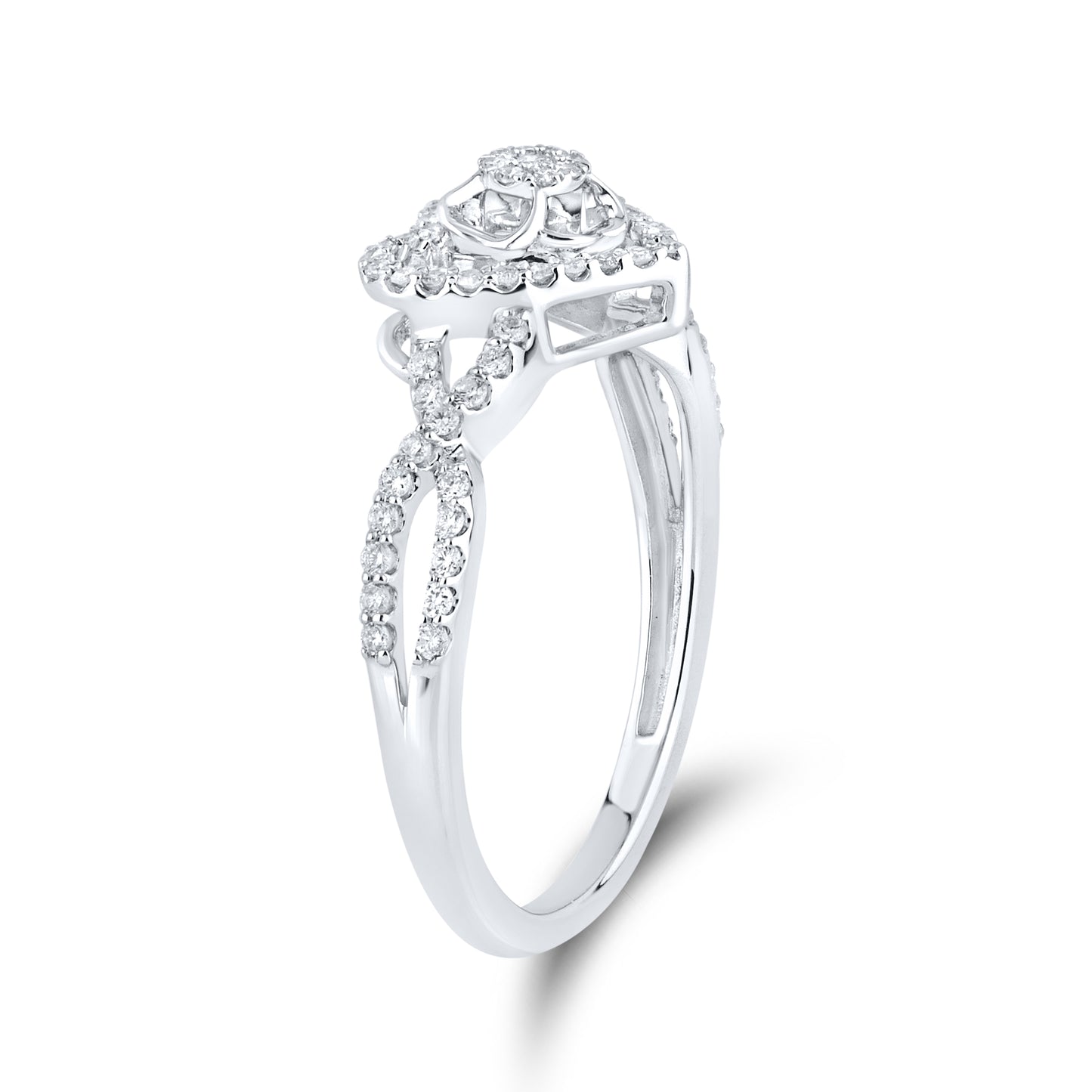 10kt White gold 0.24 CTW Heart Diamond ring