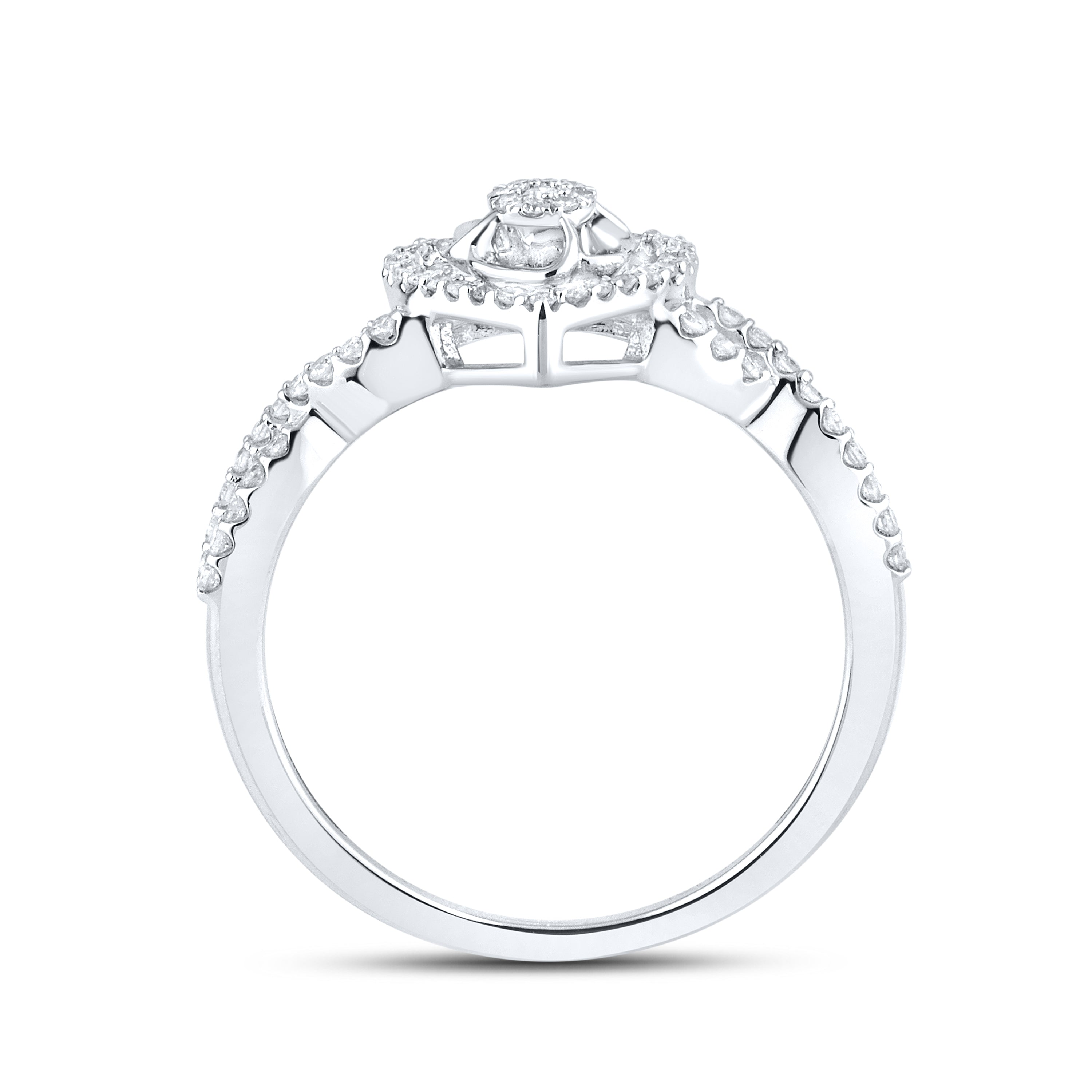 10kt White gold 0.24 CTW Heart Diamond ring