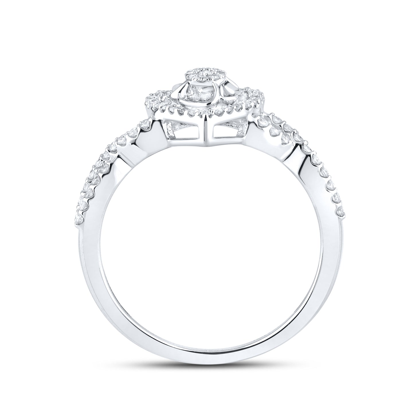 10kt White gold 0.24 CTW Heart Diamond ring