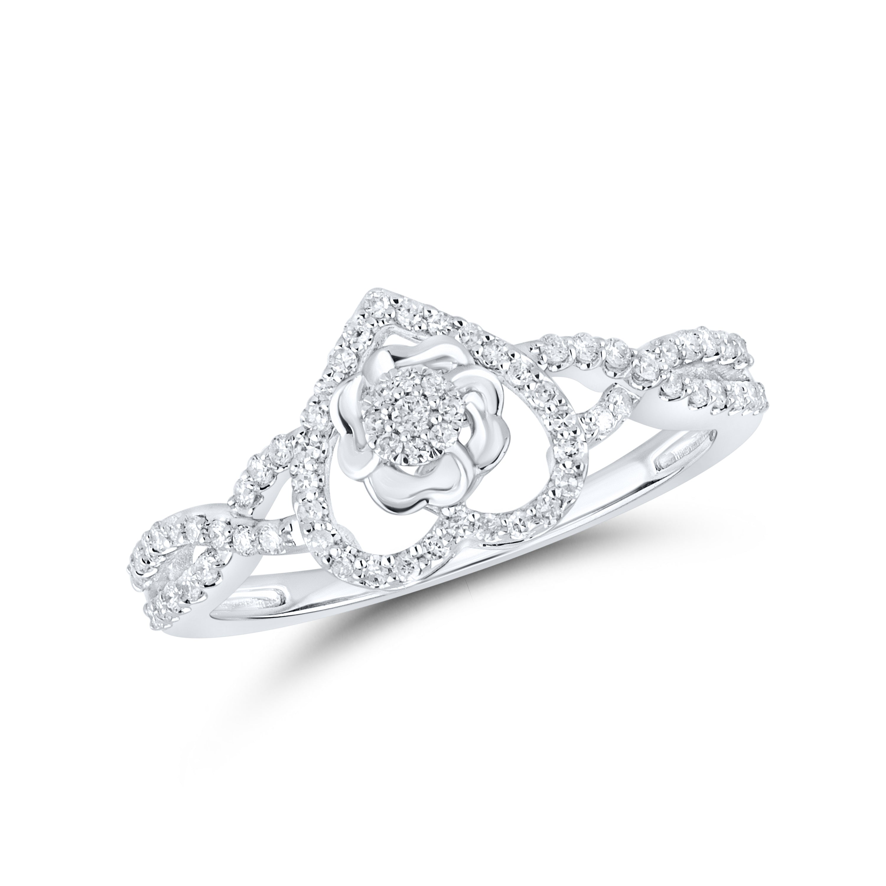 10kt White gold 0.24 CTW Heart Diamond ring