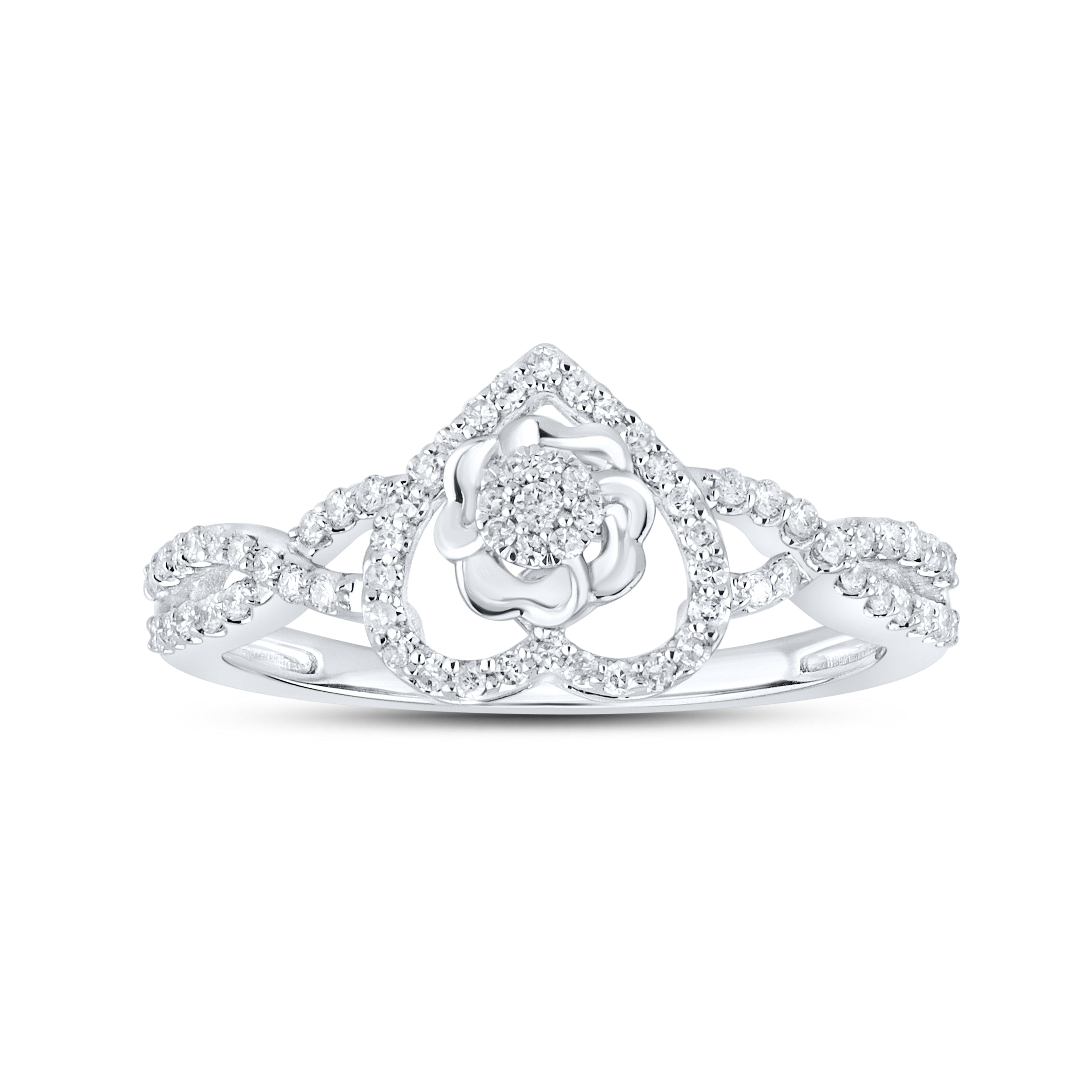 10kt White gold 0.24 CTW Heart Diamond ring
