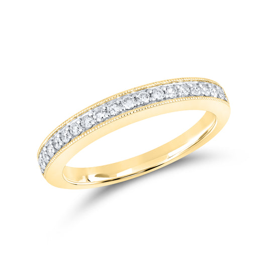 10KT Yellow Gold 0.24 CTW Ladies Natural Diamond band