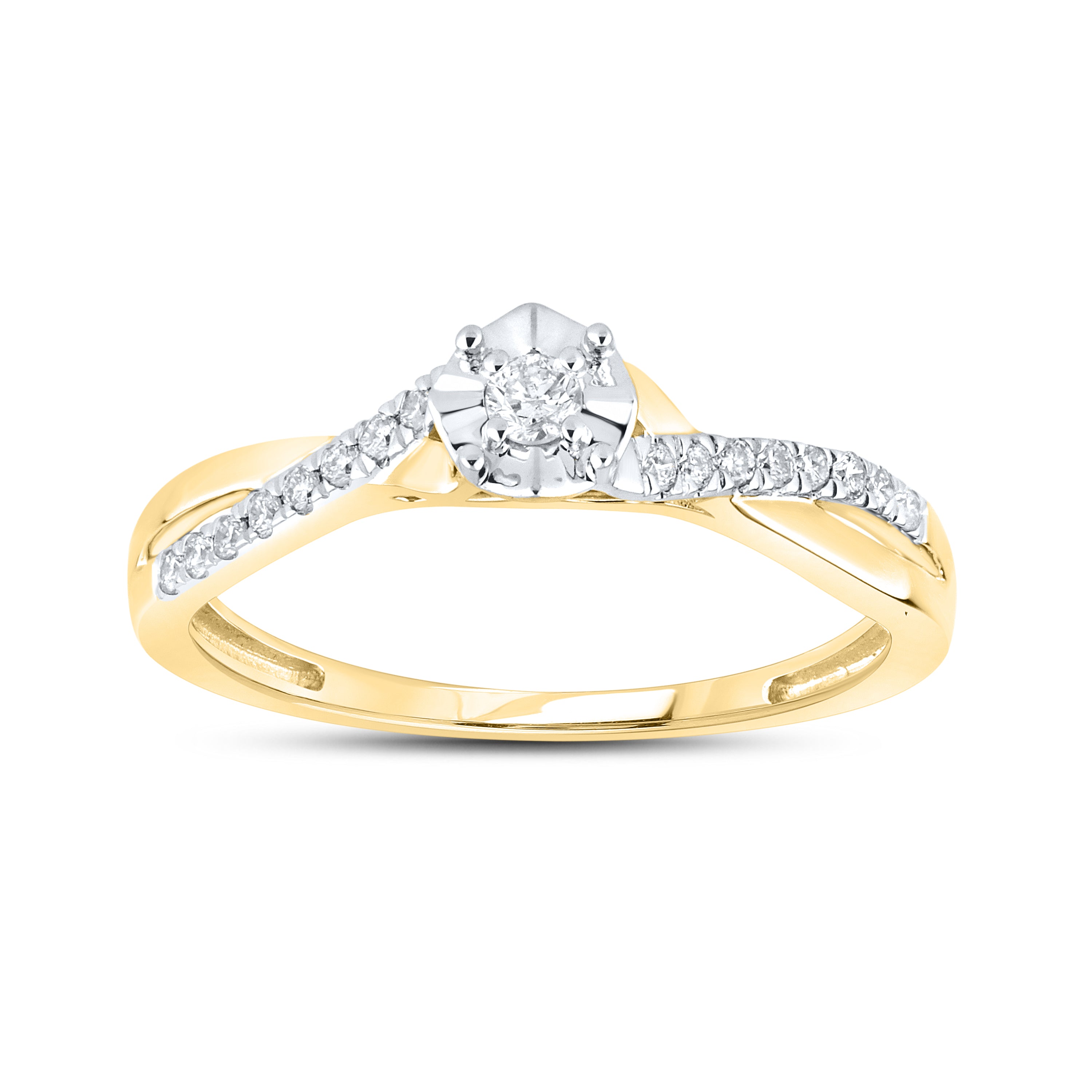 10kt Yellow gold 0.17 CTW Fashion Diamond ring