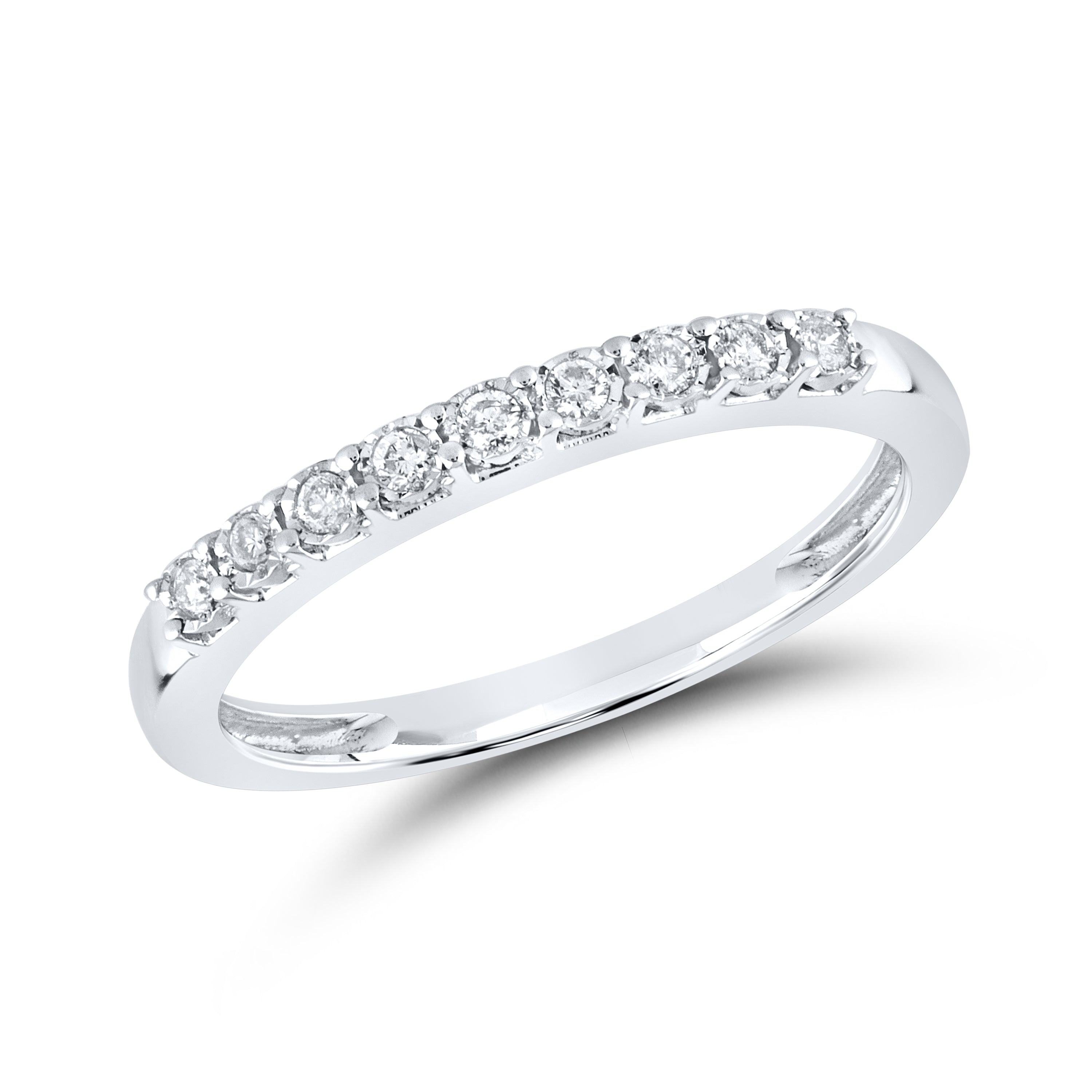 10kt White Gold 0.13 ctw Diamond Ladies band