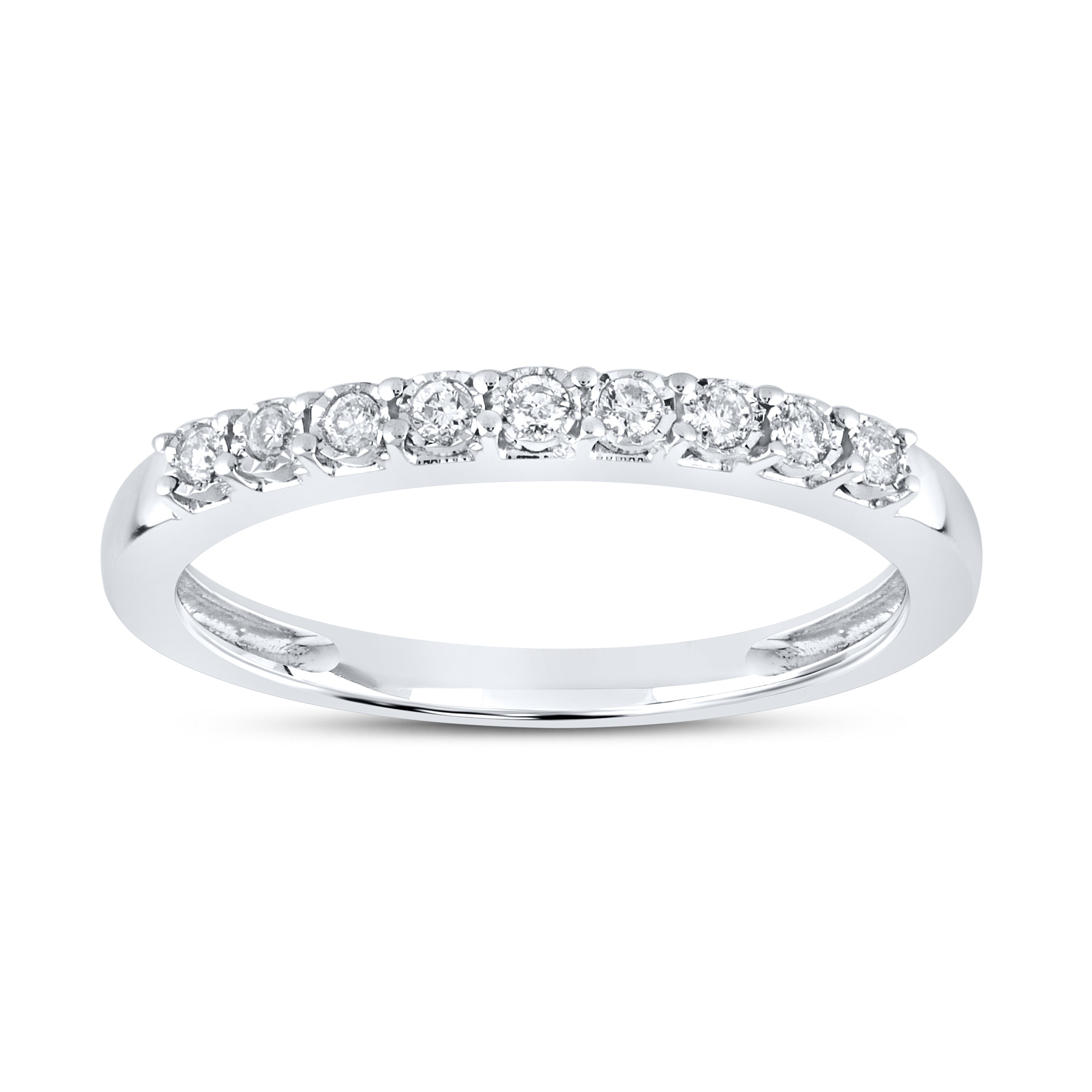 10kt White Gold 0.13 ctw Diamond Ladies band