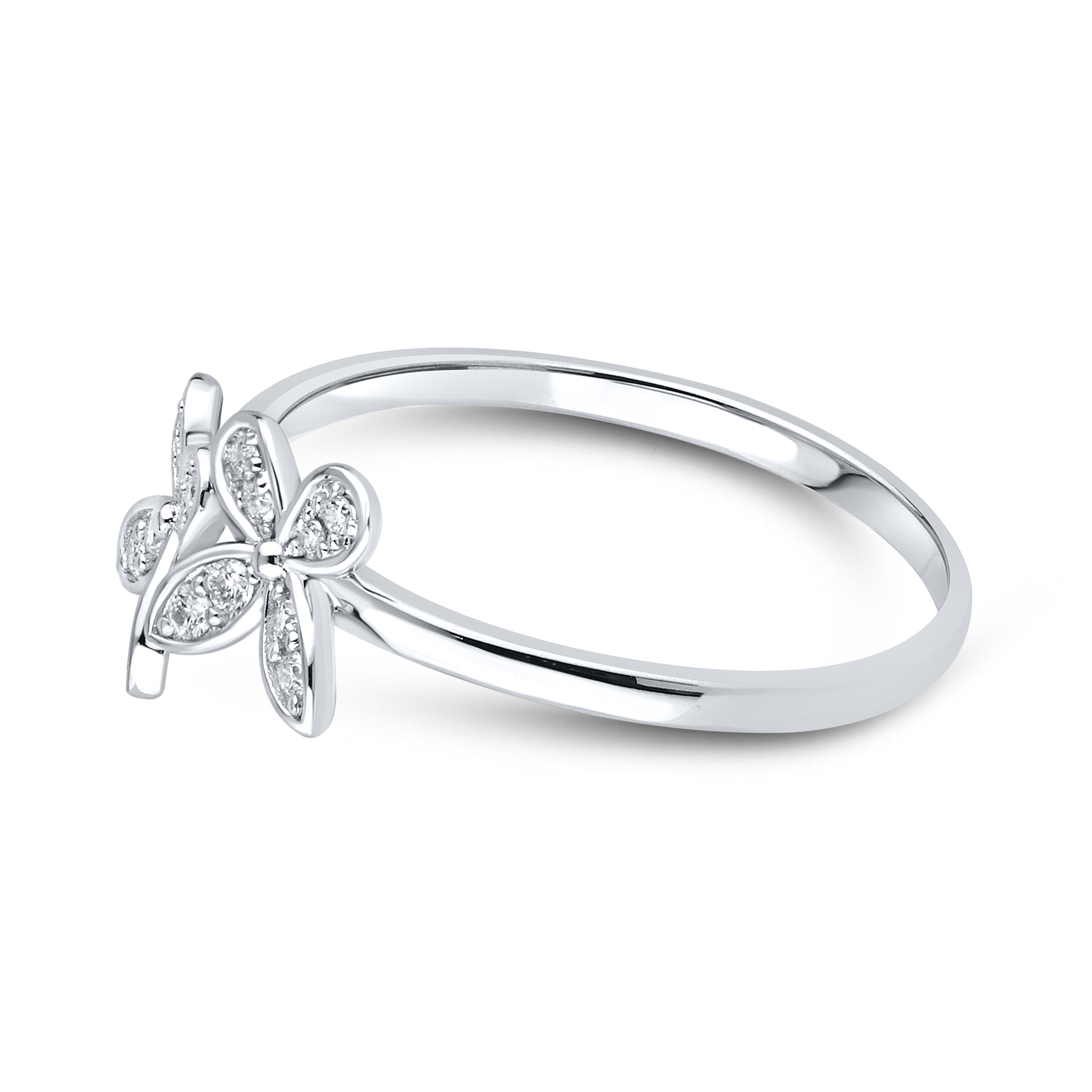 14kt White Gold 0.11 CTW Diamond Butterfly ring