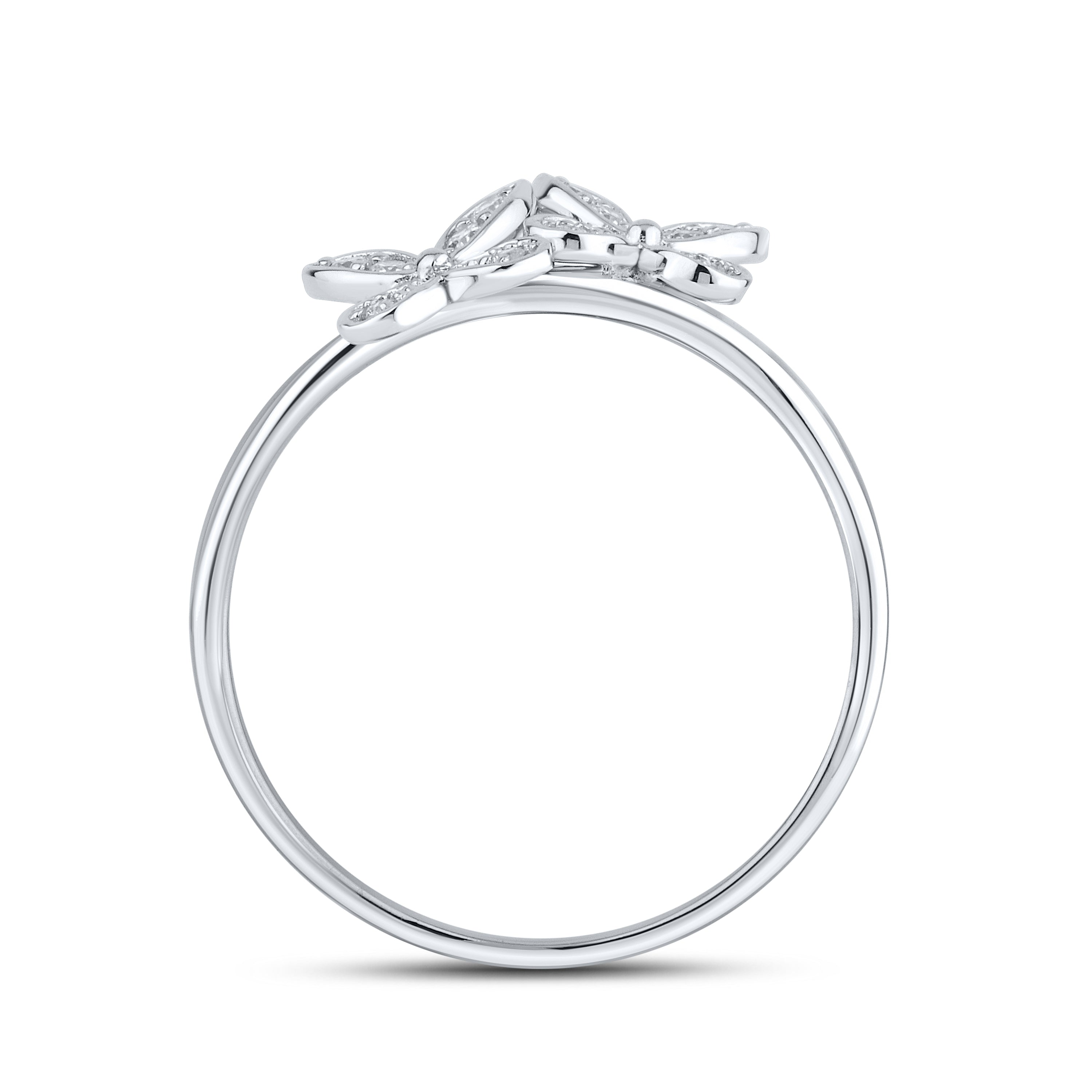 14kt White Gold 0.11 CTW Diamond Butterfly ring