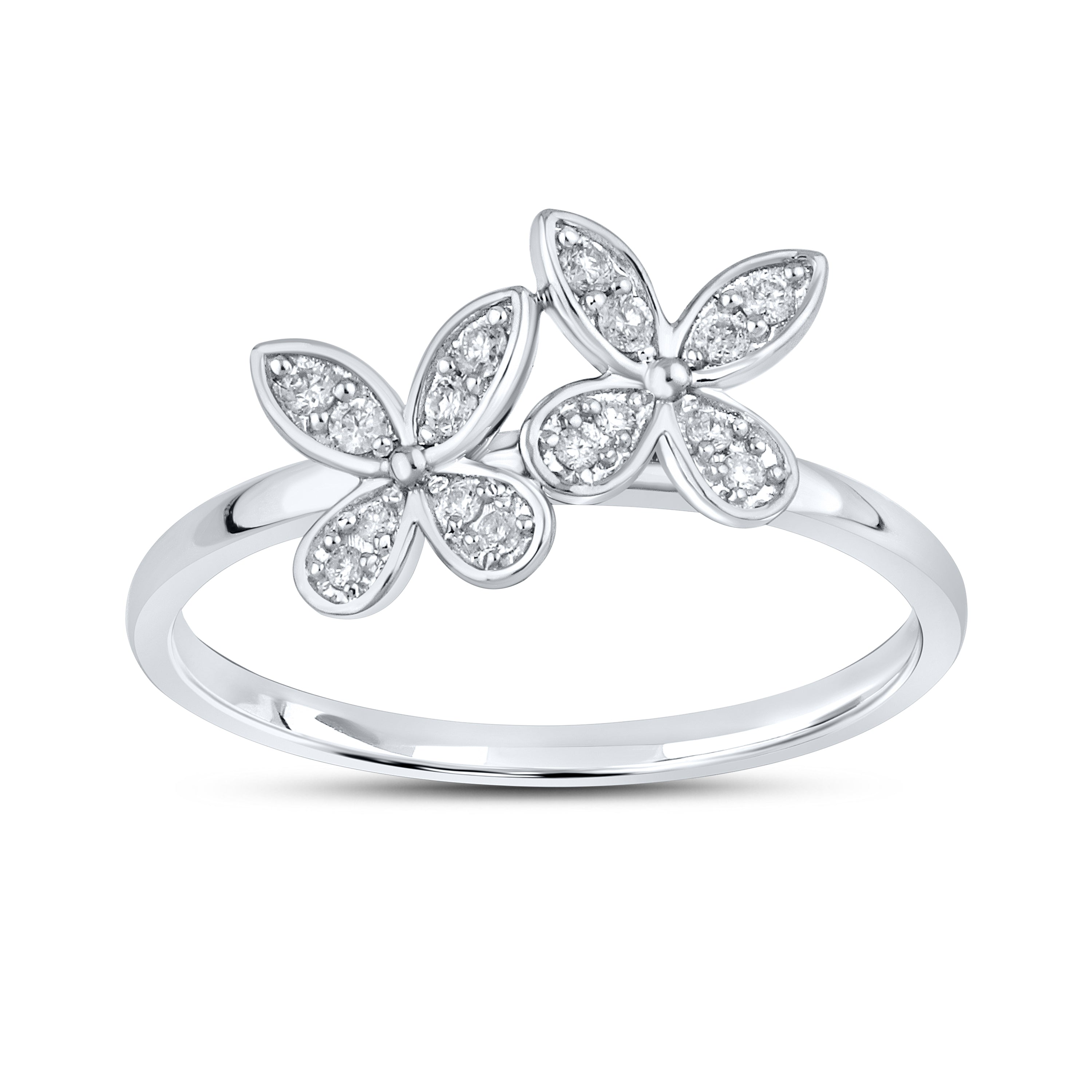 14kt White Gold 0.11 CTW Diamond Butterfly ring