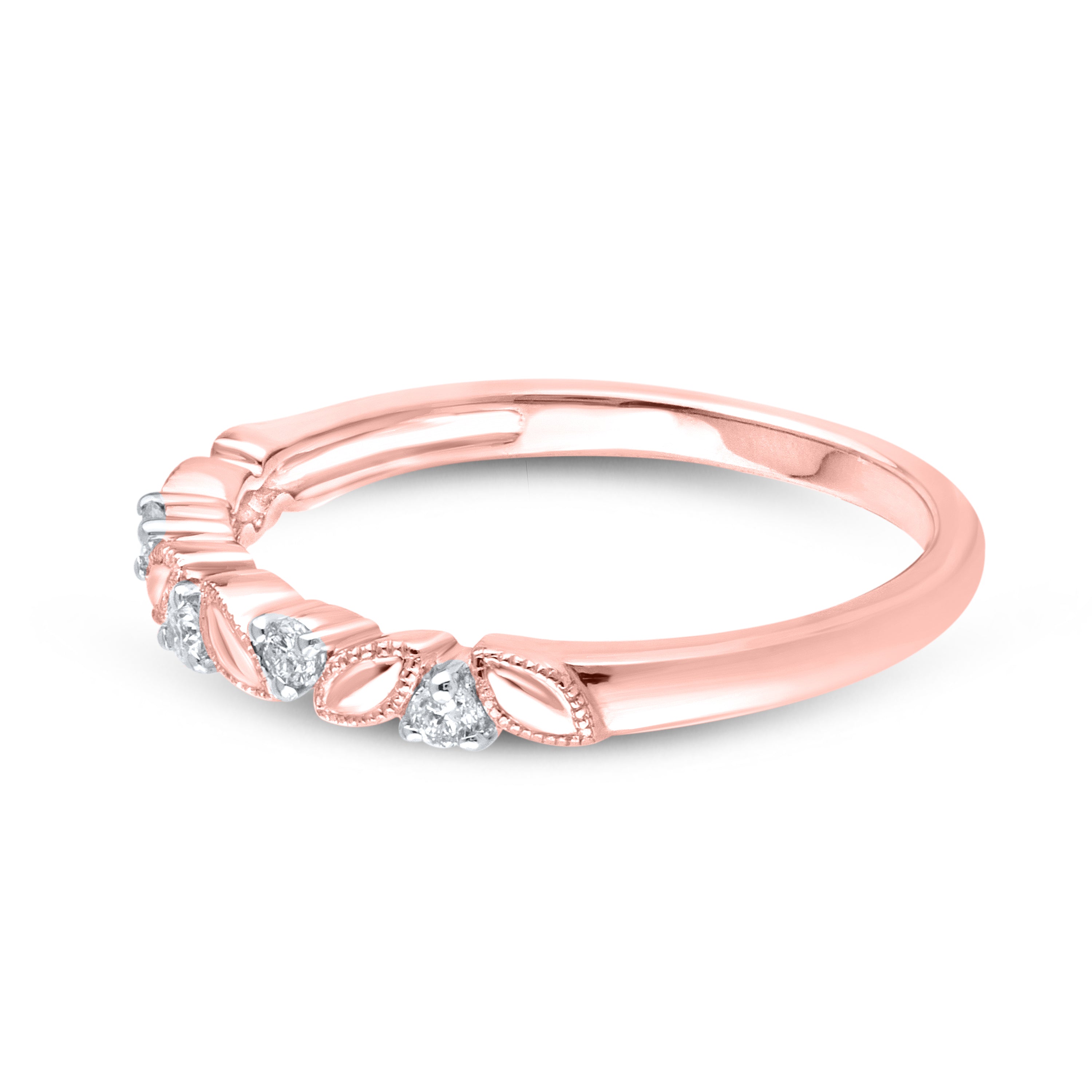 10kt Rose Gold 0.10 ctw Diamond Ladies band