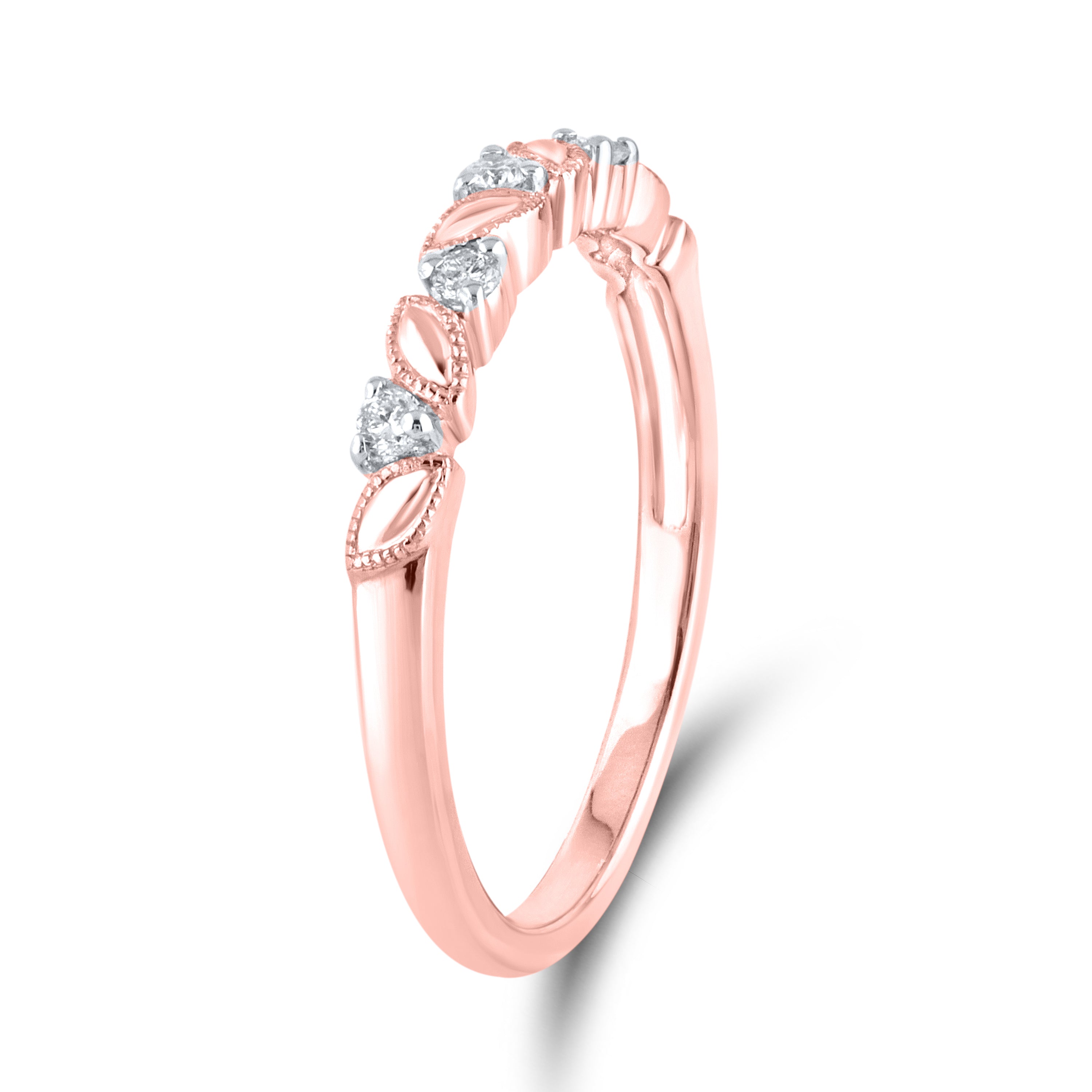 10kt Rose Gold 0.10 ctw Diamond Ladies band