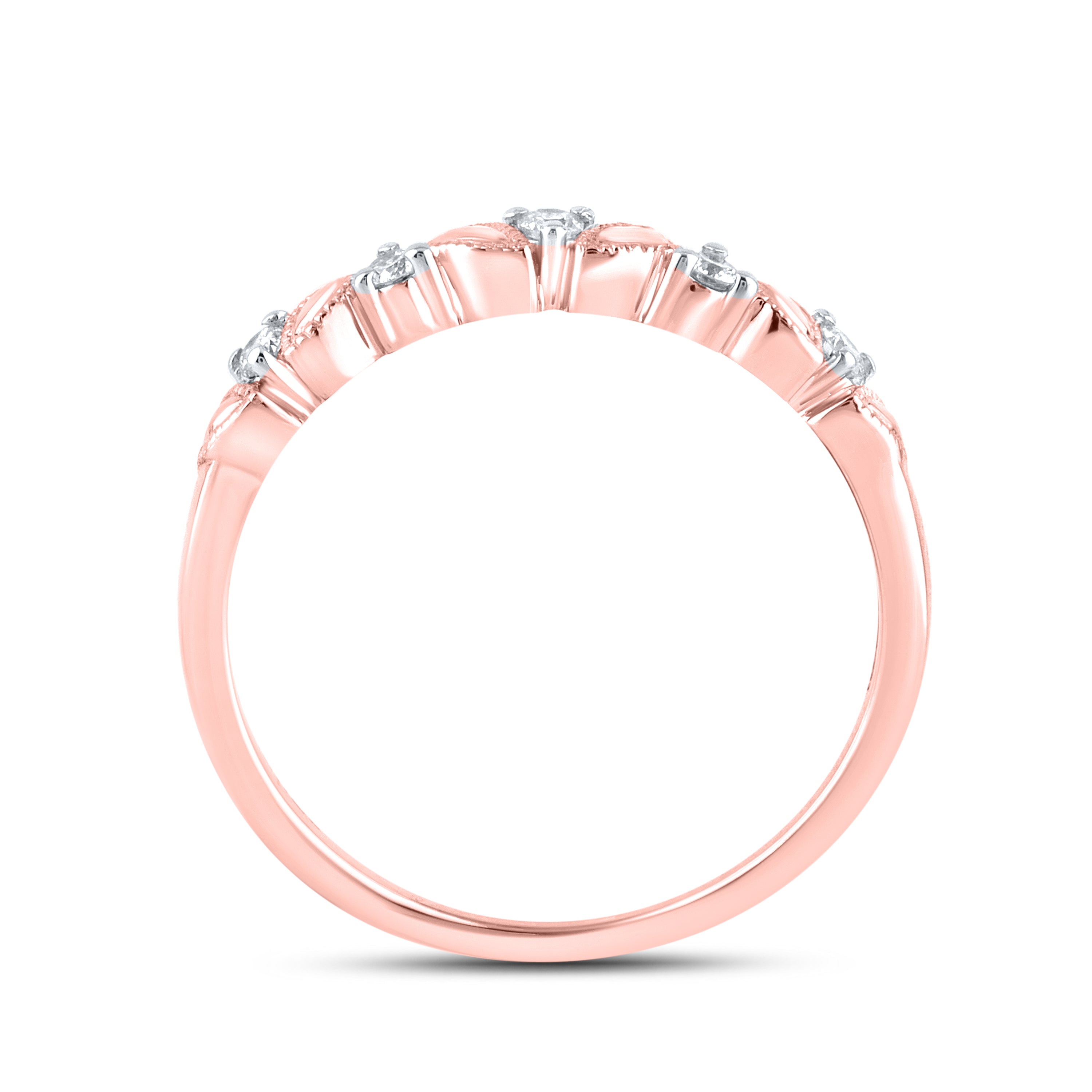 10kt Rose Gold 0.10 ctw Diamond Ladies band
