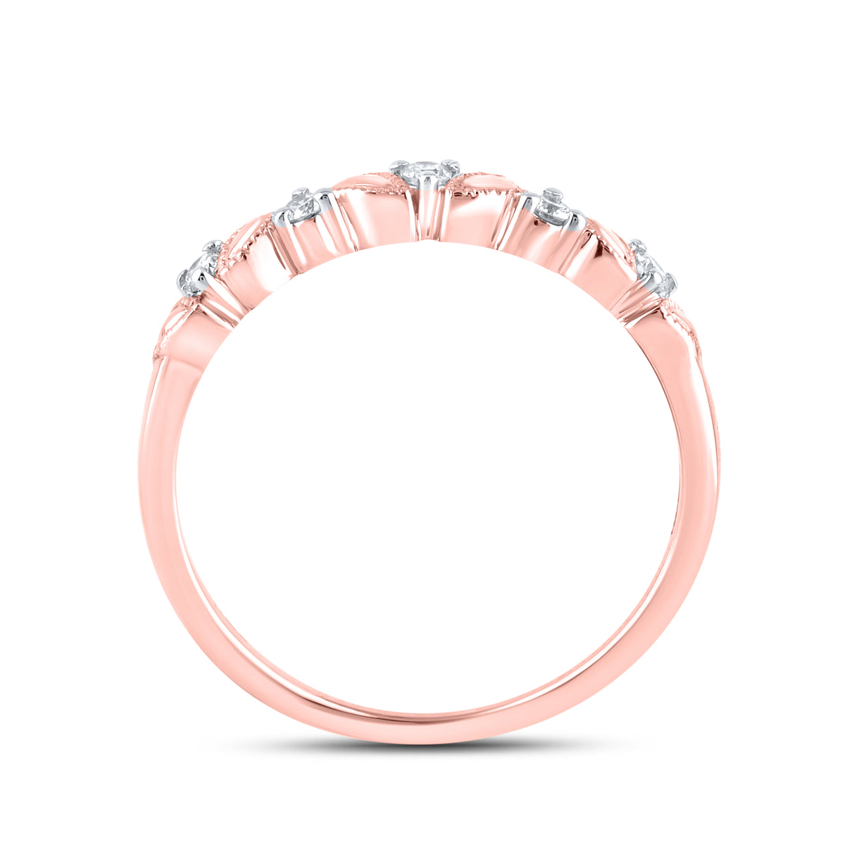 10kt Rose Gold 0.10 ctw Diamond Ladies band