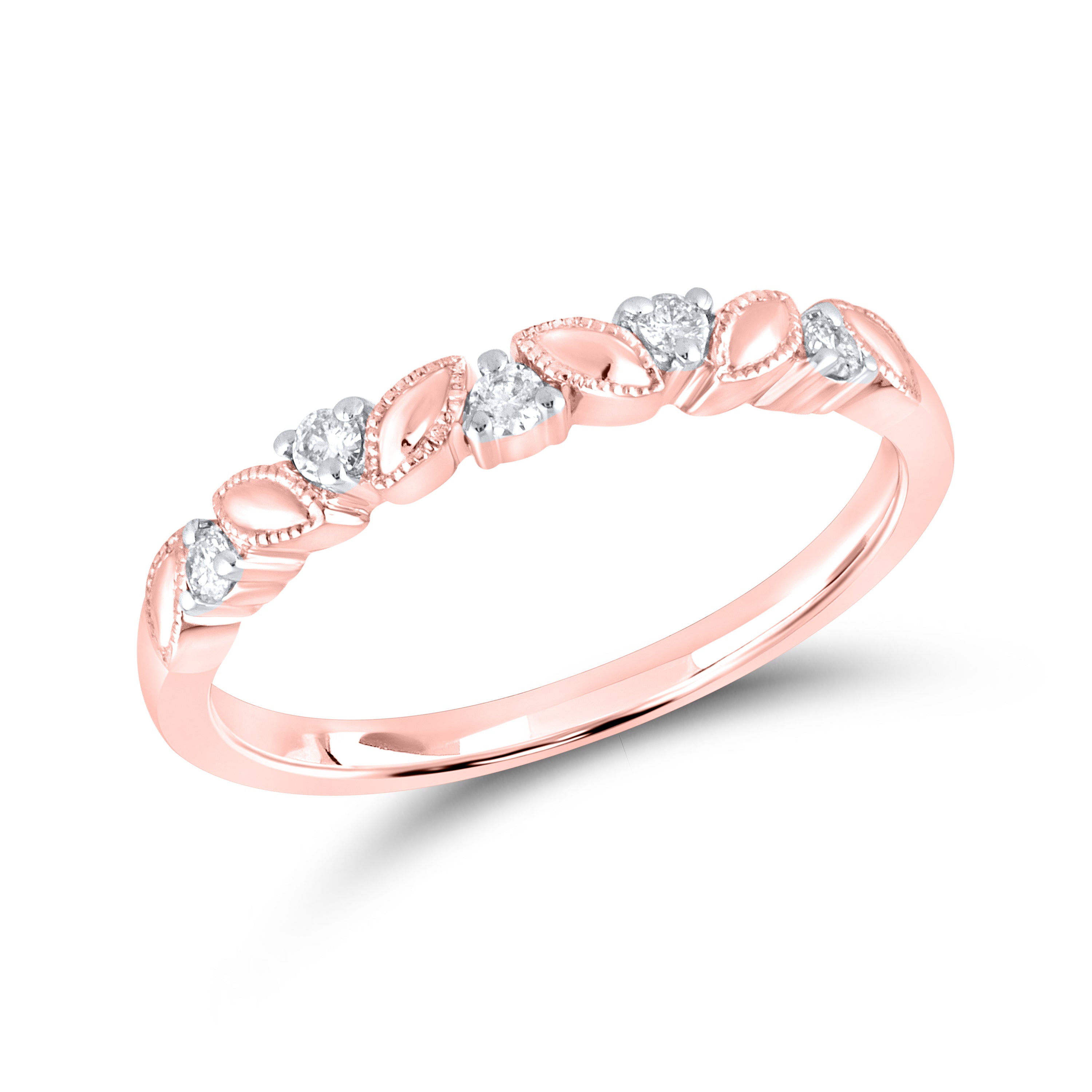 10kt Rose Gold 0.10 ctw Diamond Ladies band
