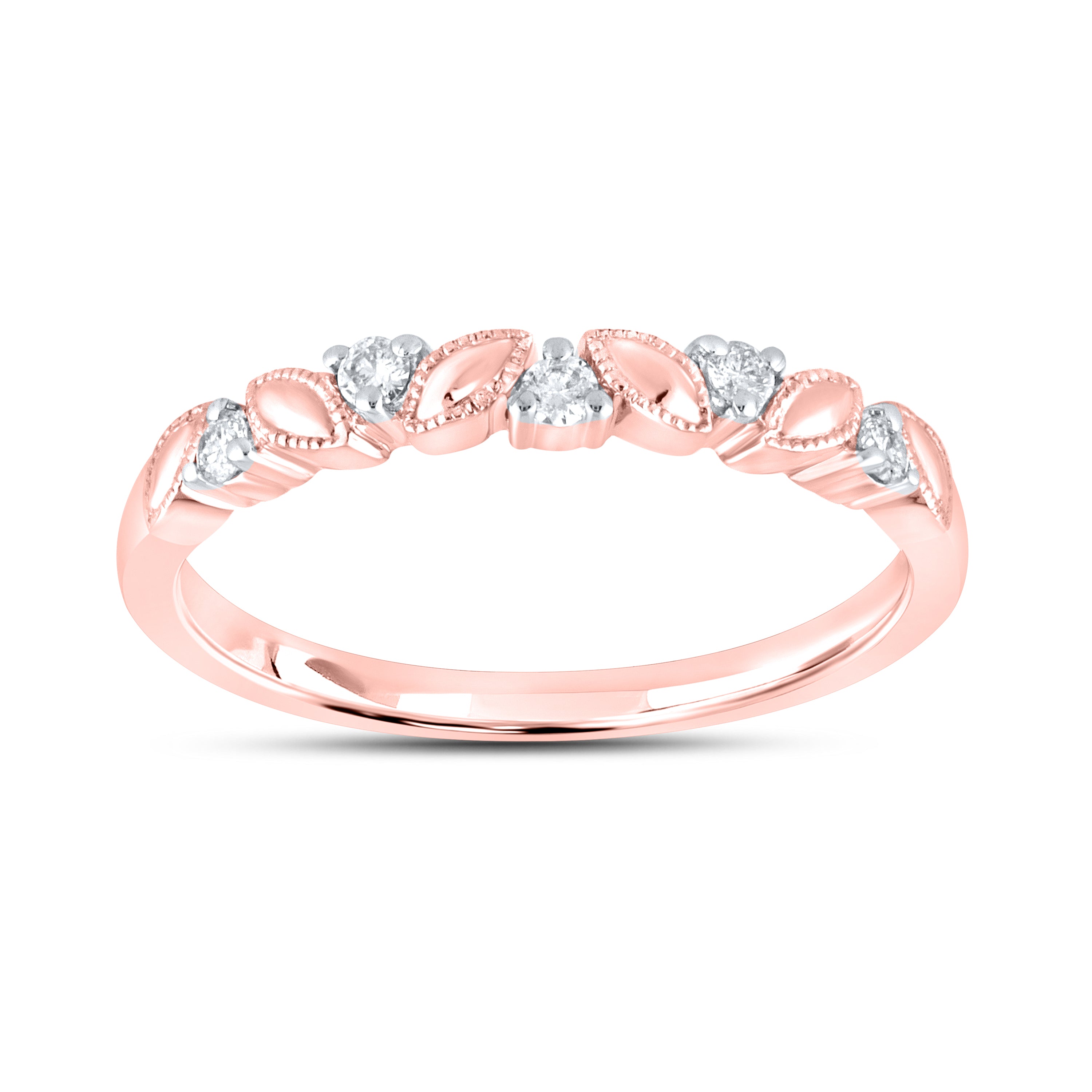 10kt Rose Gold 0.10 ctw Diamond Ladies band