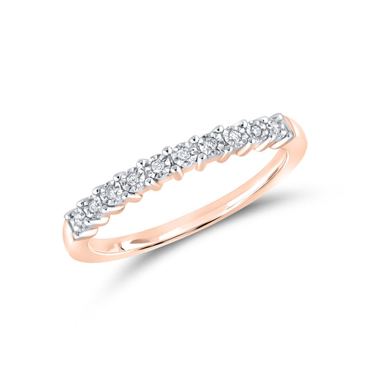 10kt Rose gold 0.05 CTW Ladies Diamond Band