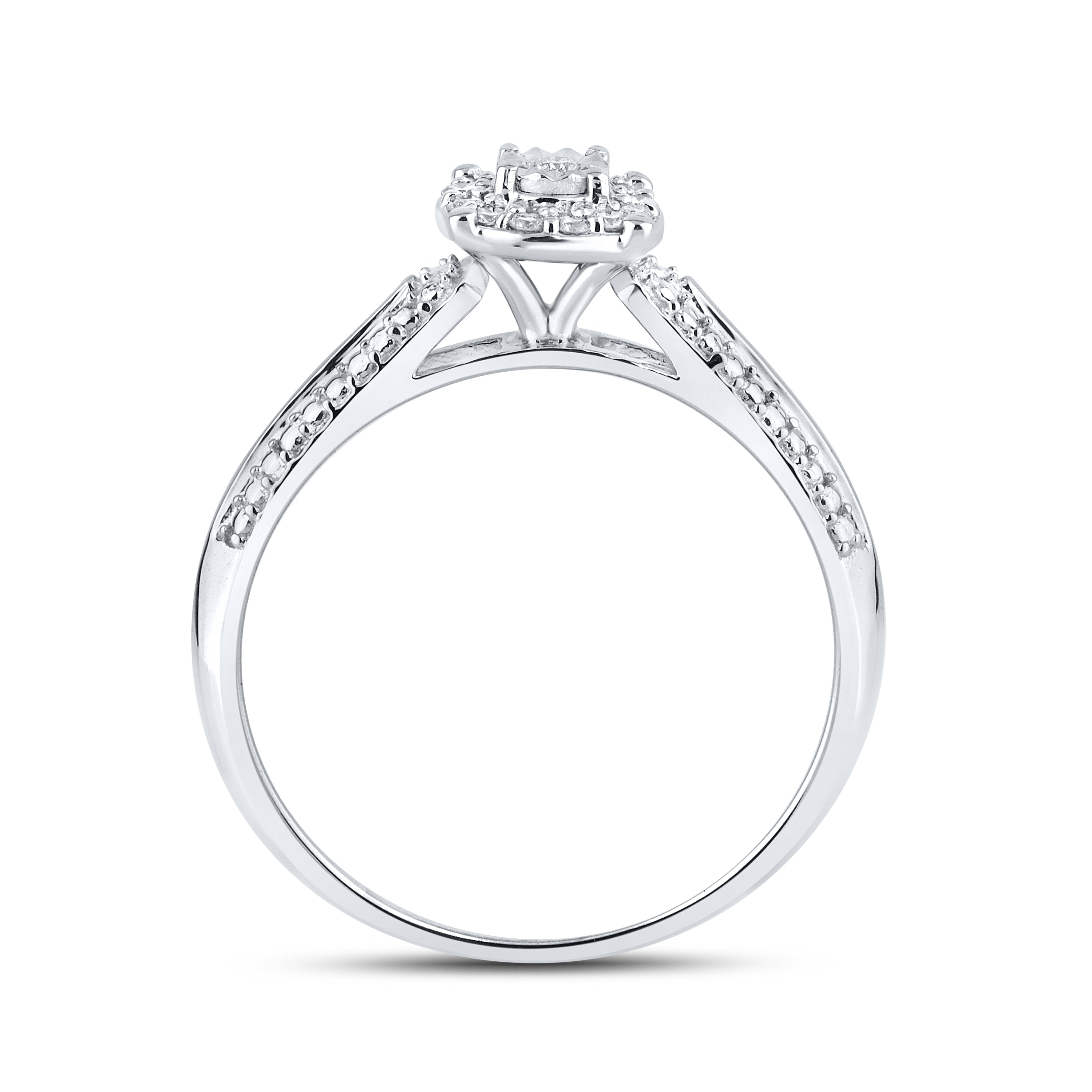 10kt White gold 0.11 CTW Fashion Diamond ring