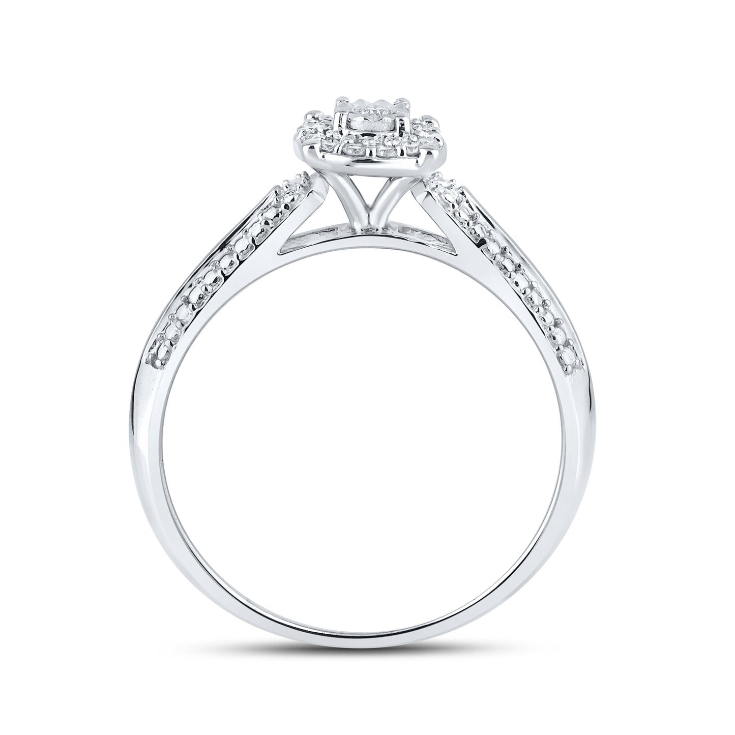 10kt White gold 0.11 CTW Fashion Diamond ring