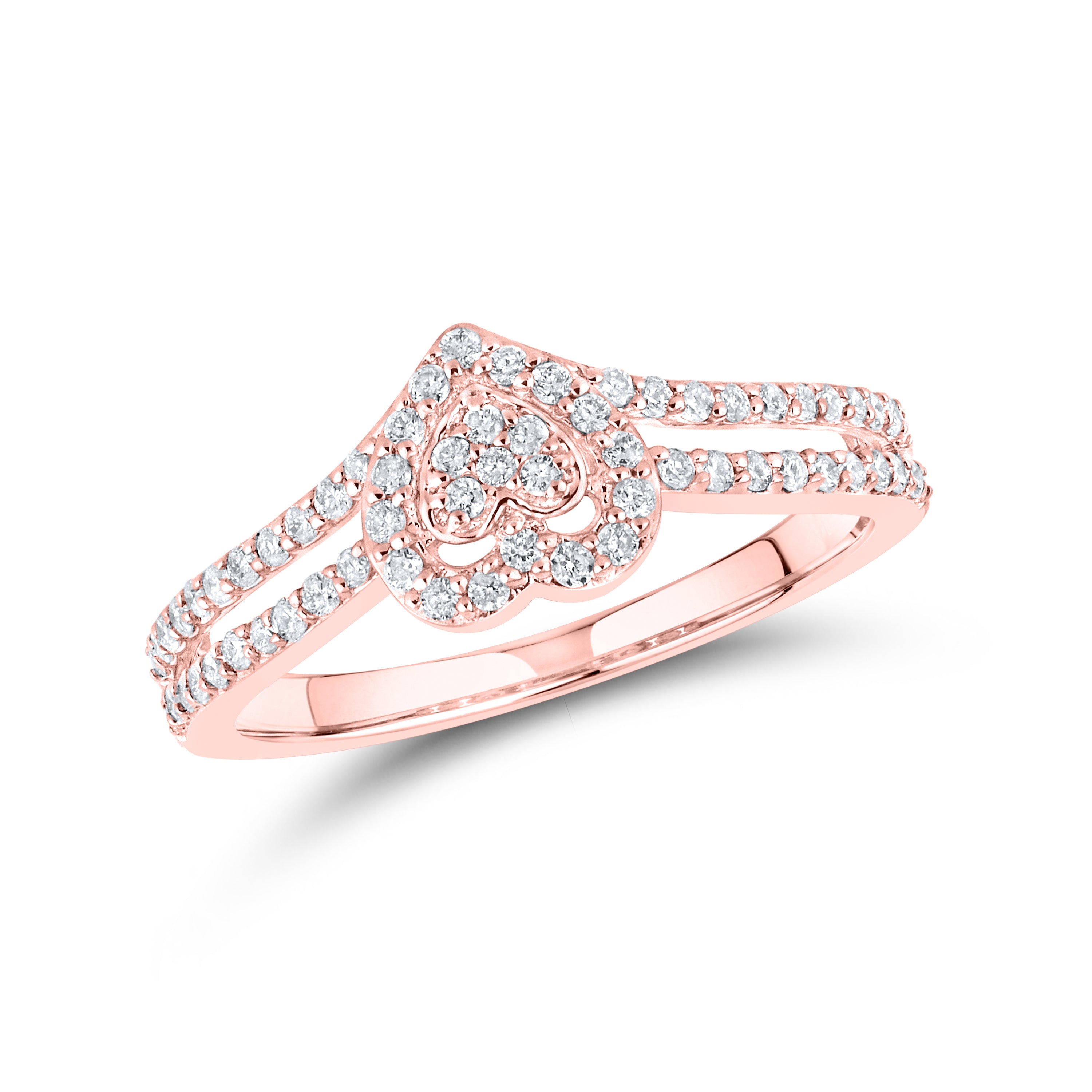 10kt Rose Gold 0.36 CTW  Diamond Heart ring