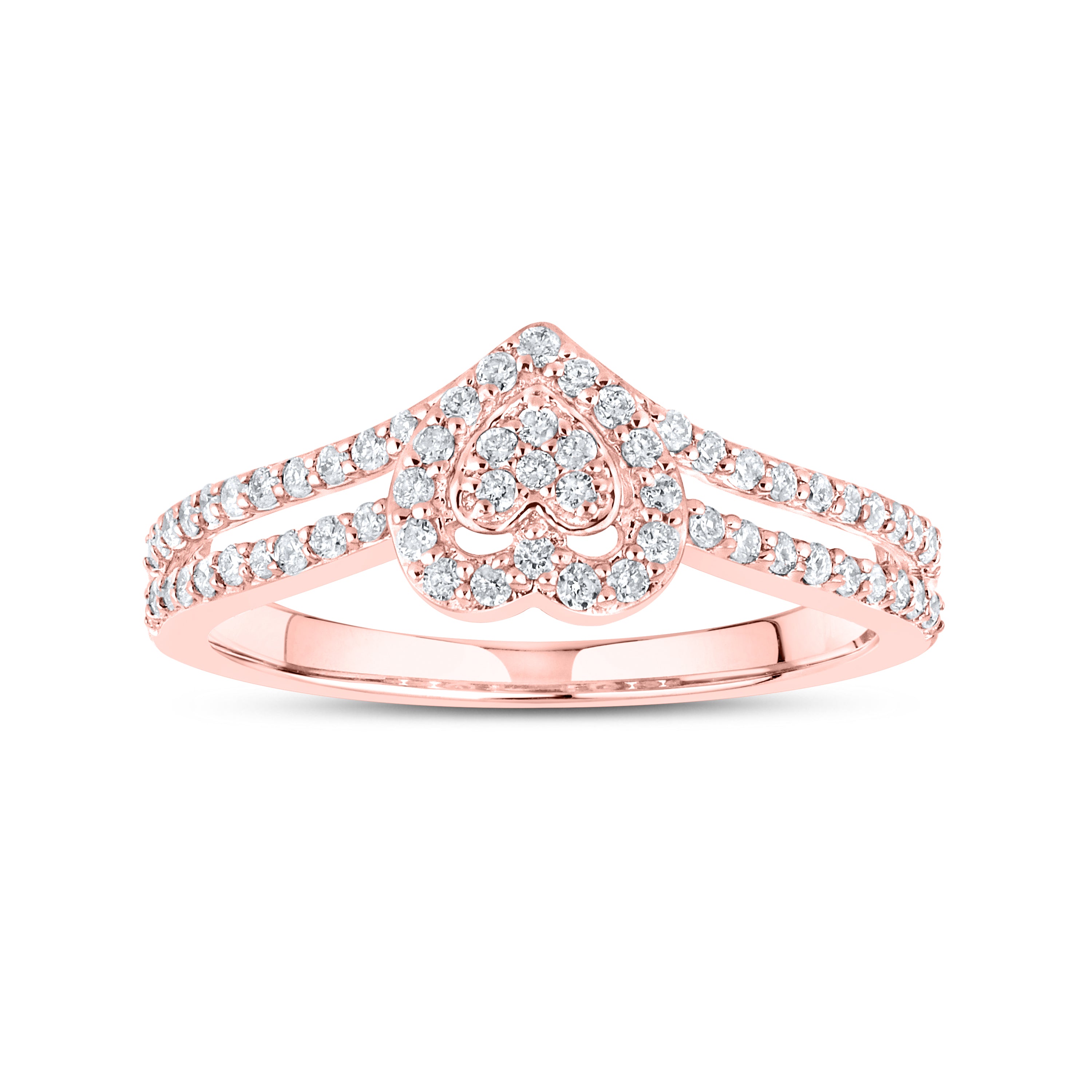10kt Rose Gold 0.36 CTW  Diamond Heart ring