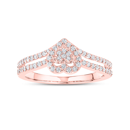 10kt Rose Gold 0.36 CTW  Diamond Heart ring