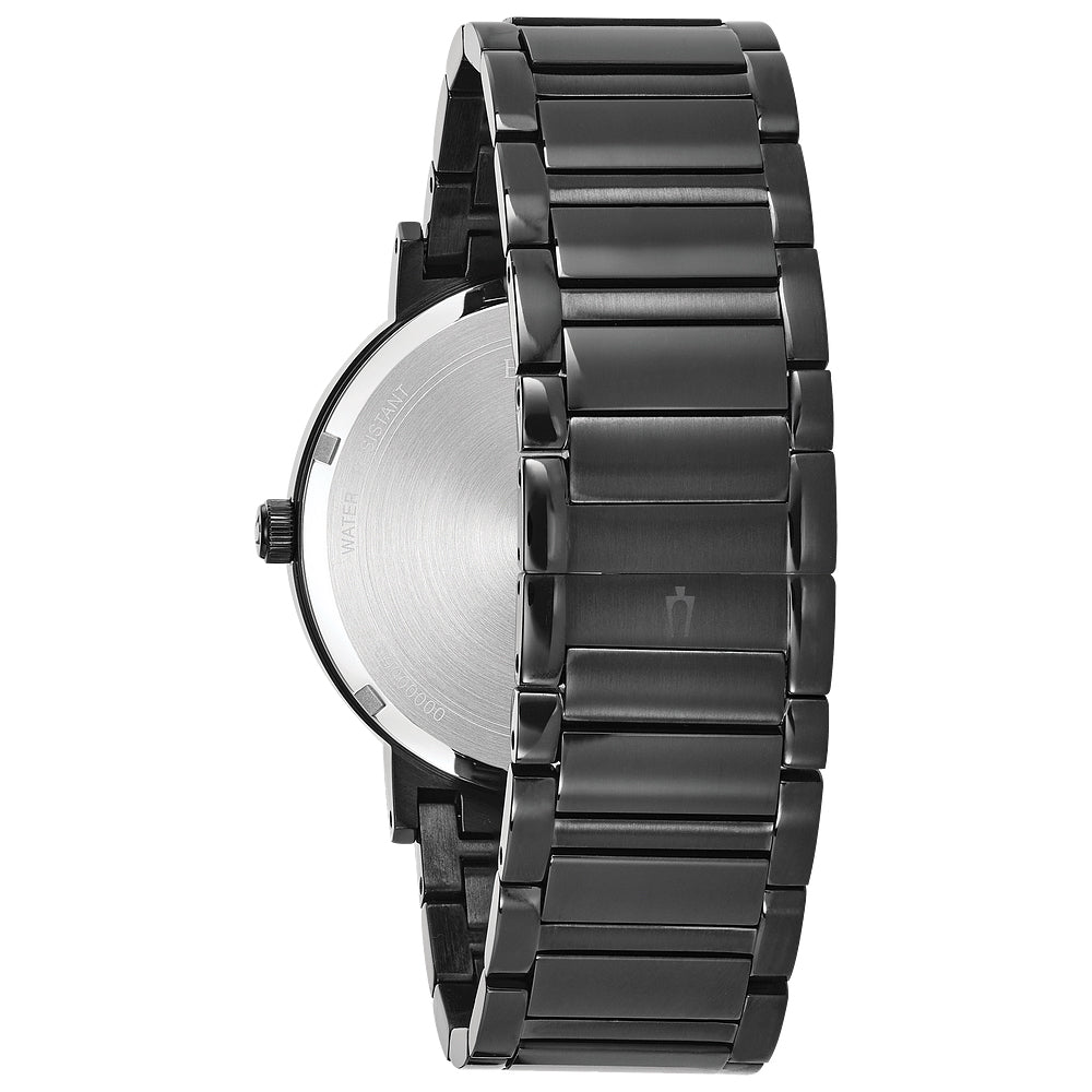 Men's Bulova Modern Diamond Accent Black IP Watch with Black Dial