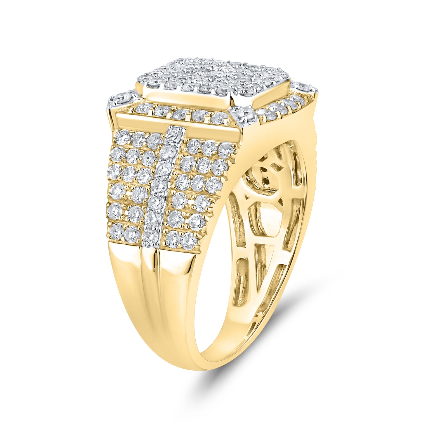 10KT YELLOW GOLD 1.93 CTW MEN'S DIAMOND RING